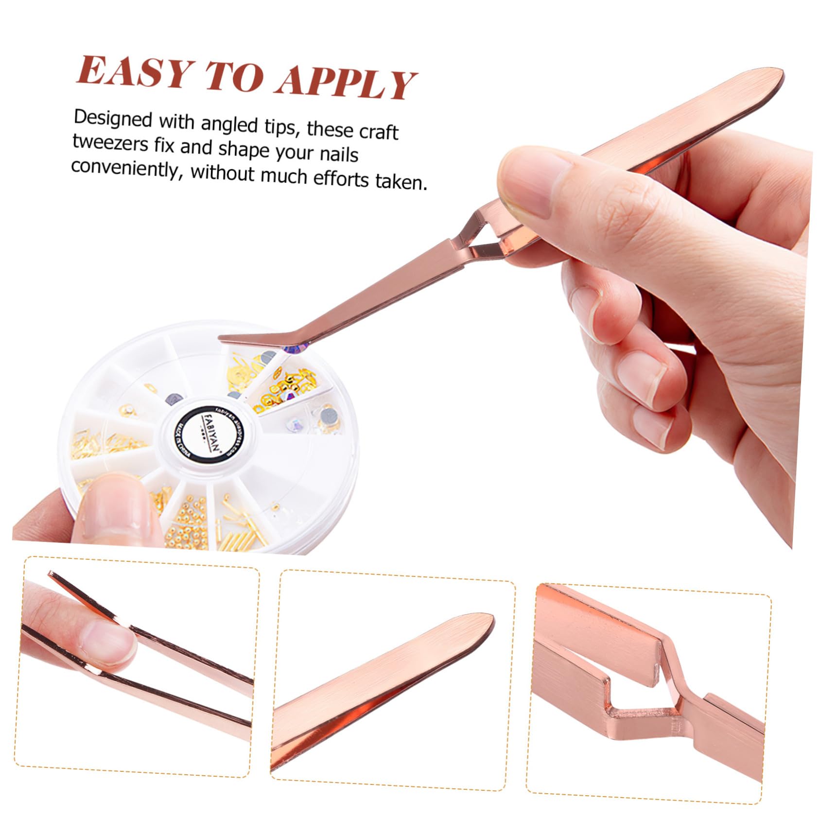 2 Pcs Stainless Steel Nail Shaping Tweezers - Professional Manicure Tools for Nail Art, Decal Pressing & Crafting | Perfect for DIY Nail Design, Salon Use & Home Manicure Kits