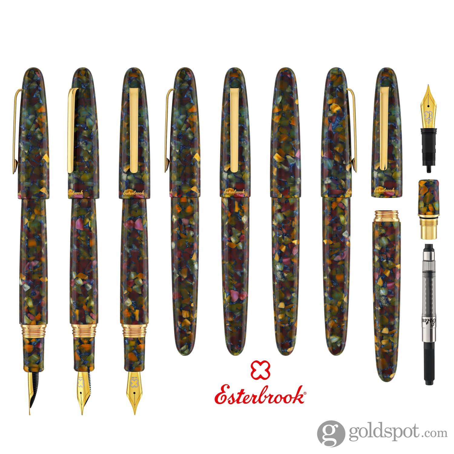 Esterbrook Estie Oversize Fountain Pen - Botanical Gardens Design with Gold Trim | Premium Writing Instrument for Calligraphy, Journaling & Gift Giving