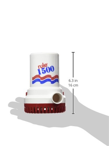 Rule High-Performance 1500GPH 12V Marine Bilge Pump with Pressure Switch & Float Switch - Submersible Boat Water Pump for Bilge Drainage, Flood Control & Emergency Use - Perfect for Boats, Yachts & Marine Applications