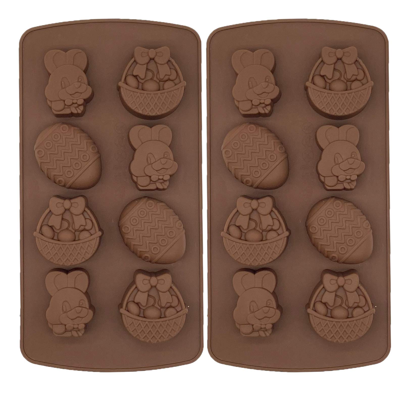 Premium Silicone Easter Egg & Bunny Chocolate Molds (2-Pack) – Perfect for DIY Chocolate Making, Holiday Baking, and Easter Party Decorations