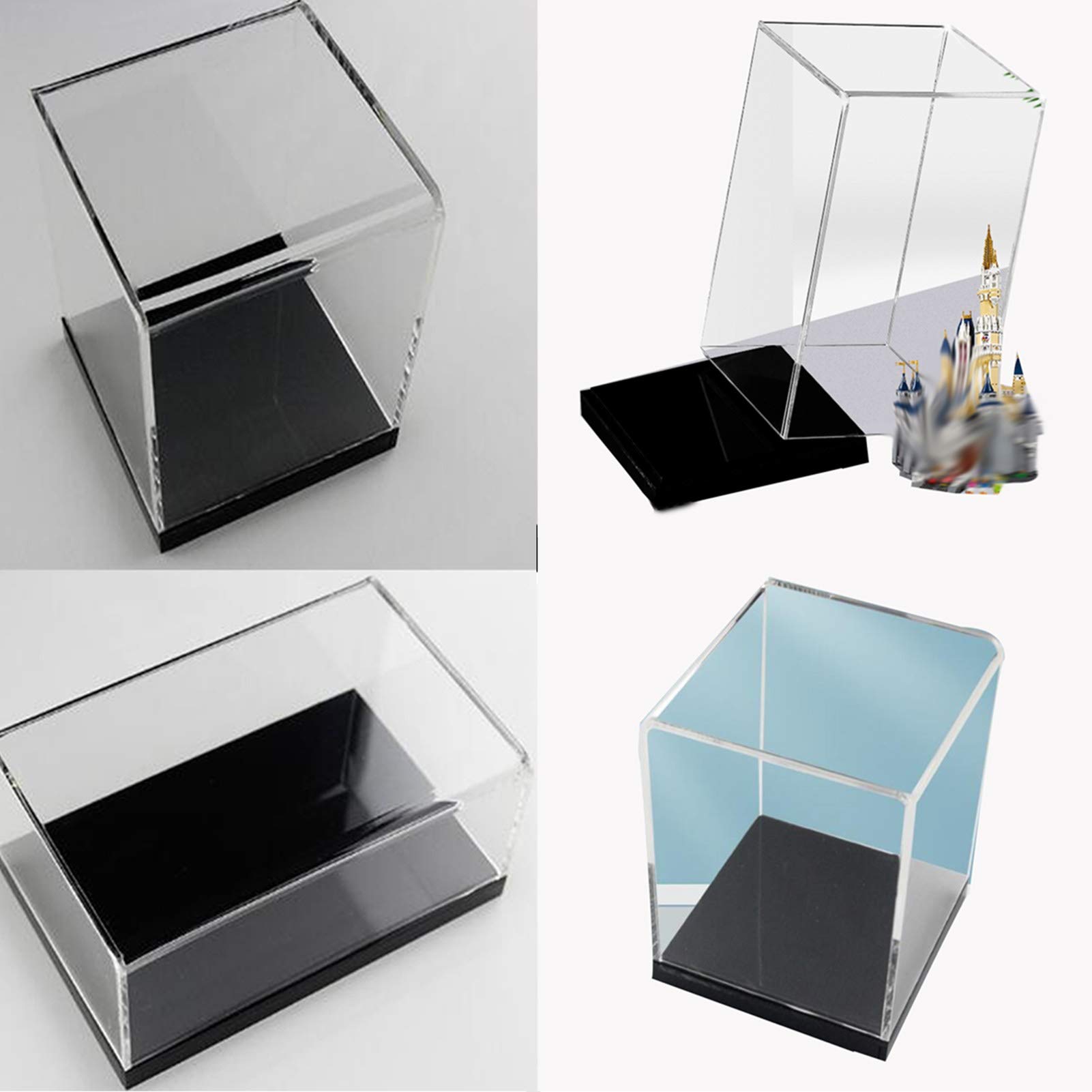 YANJINGYJ Clear Acrylic Display Case 18x14x25cm - Premium Collectible Showcase Box for Action Figures, Lego Toys & Memorabilia - Dustproof Protection for Home Decor, Store Displays & Gift Presentation
