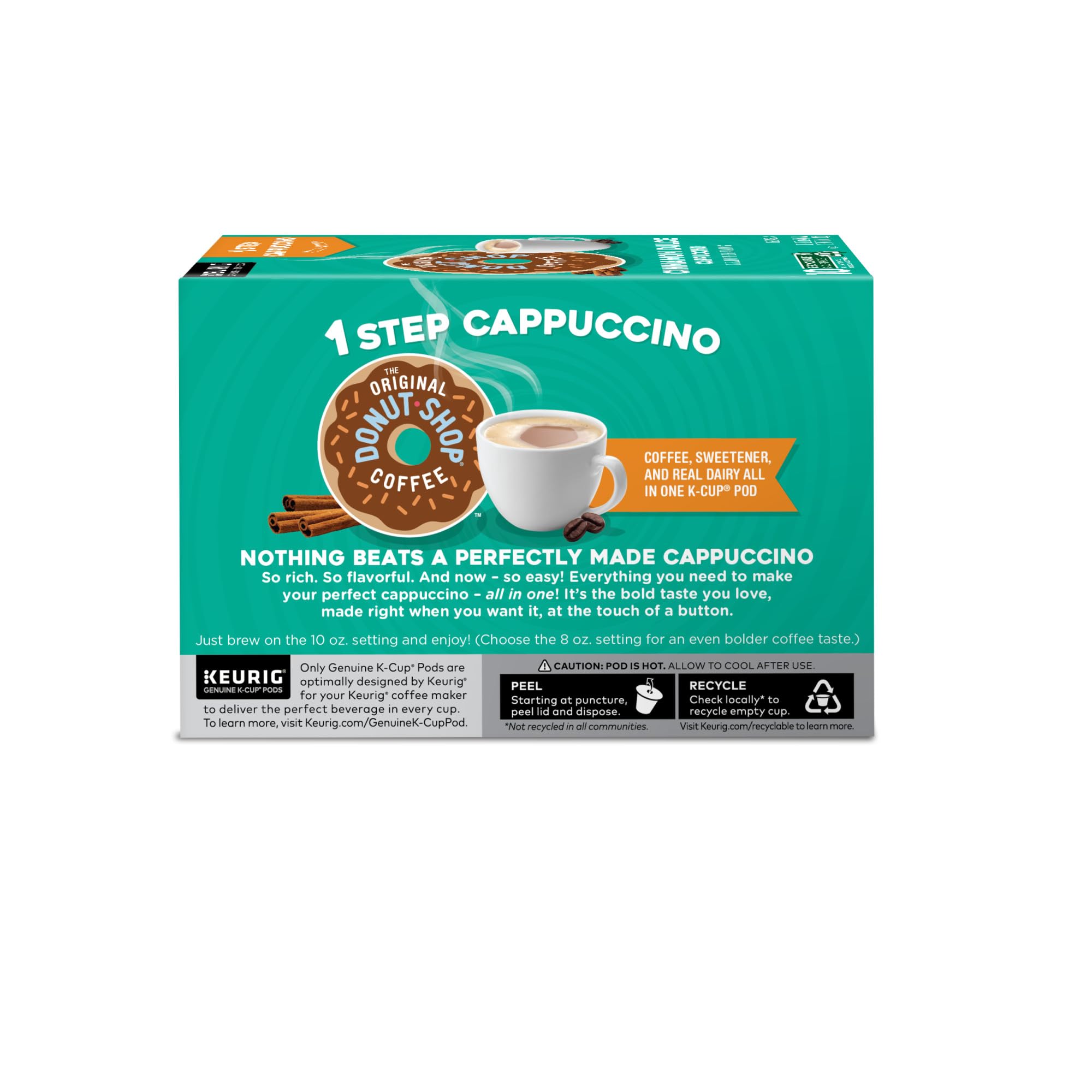 The Original Donut Shop One-Step Cinnamon Dulce Cappuccino Keurig K-Cup Pods - 60 Count (6 Packs of 10) - Perfect for Home, Office & Breakfast Time