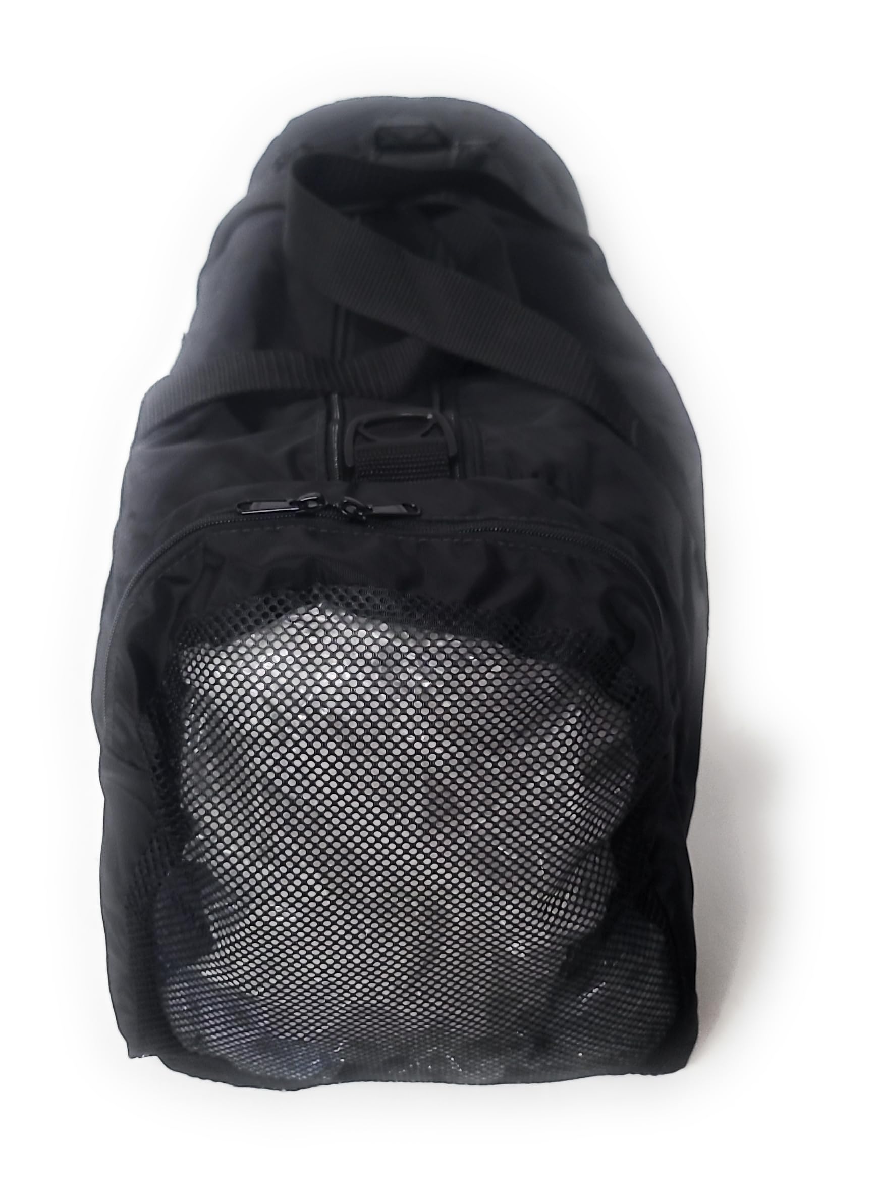 Premium Waterproof Duffle Bag with Wet/Dry Compartment & Mesh Front Pocket - Made in USA (Black) - Ideal for Gym, Travel & Outdoor Adventures