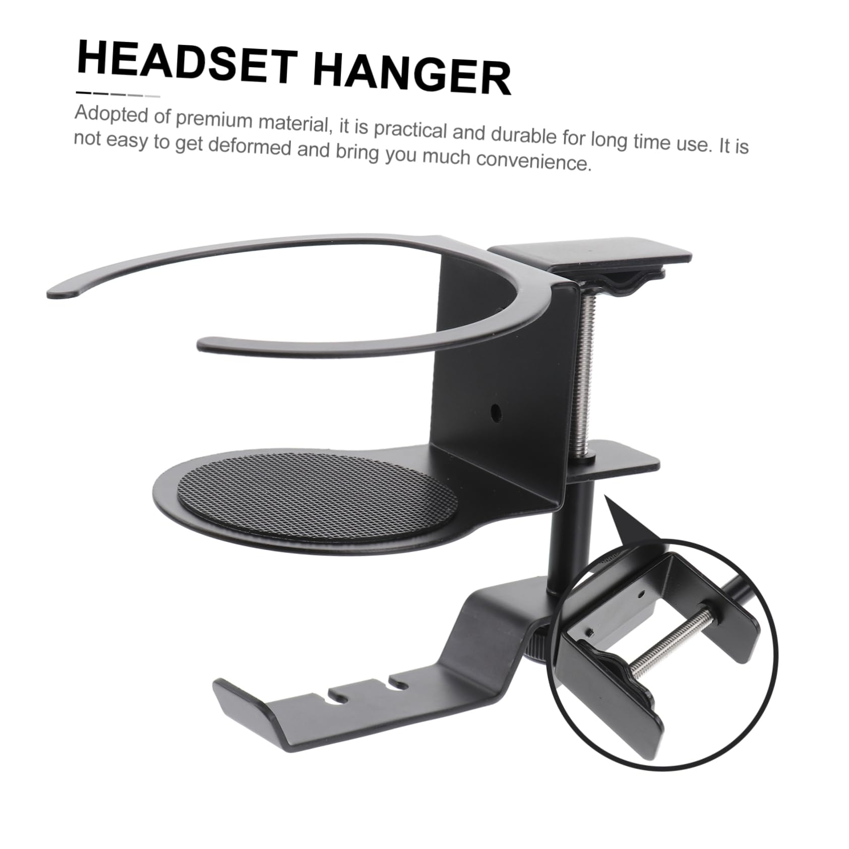 Artibetter 4 Pack Metal Headphone Stand with Drink Holder - Durable Aluminum Alloy Computer Desk Organizer for Gaming Headsets, Office Accessories & Home Decor (Space-Saving Design)