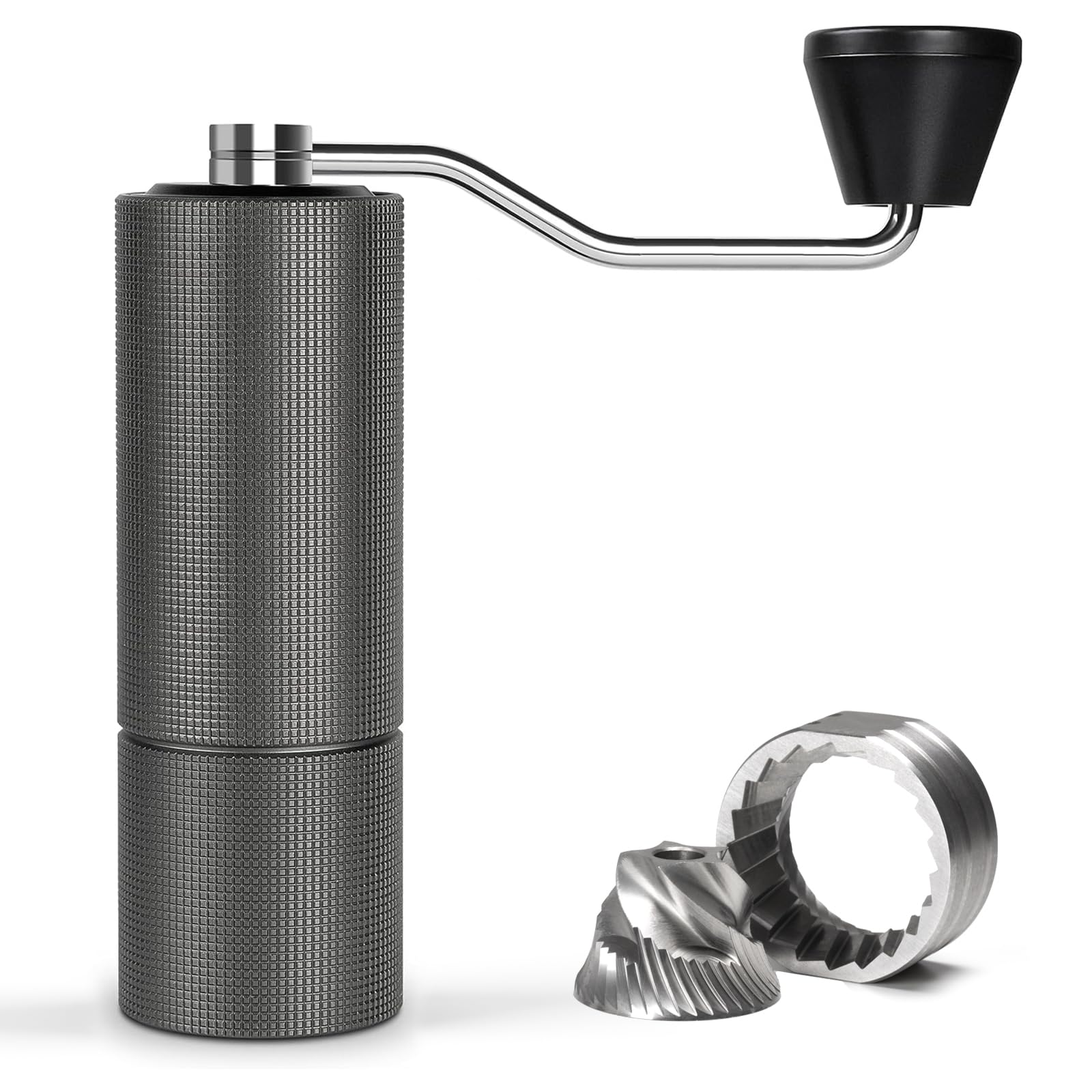 TIMEMORE Manual Coffee Grinder with Stainless Steel Conical Burr - Adjustable Settings, 20g Capacity - Perfect for Pour Over, French Press, Espresso - Ideal for Travel, Camping, Home Use - Dark Grey