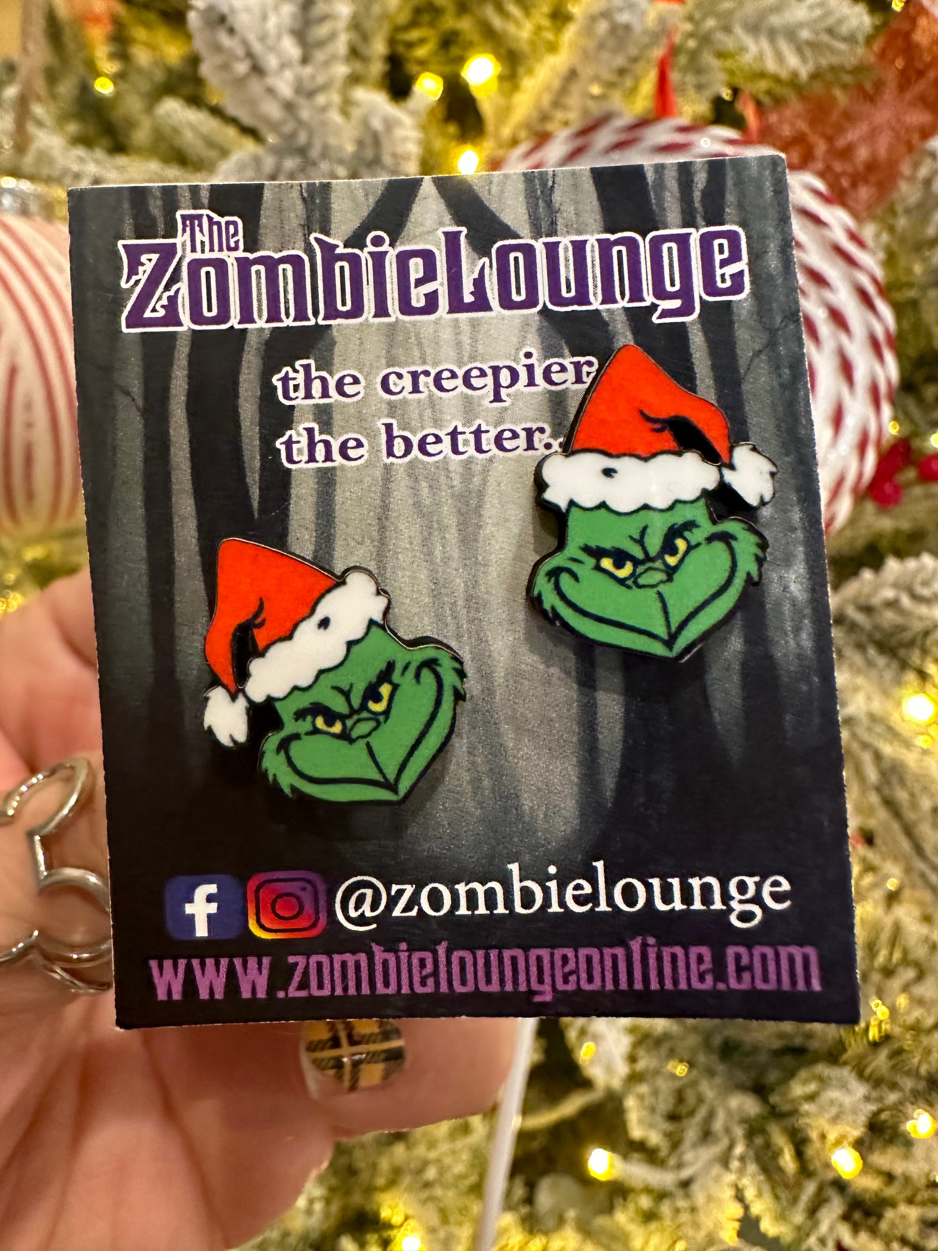 Festive Grinch Christmas Earrings for Women - Holiday Party Jewelry Gift for Xmas & New Year Celebrations