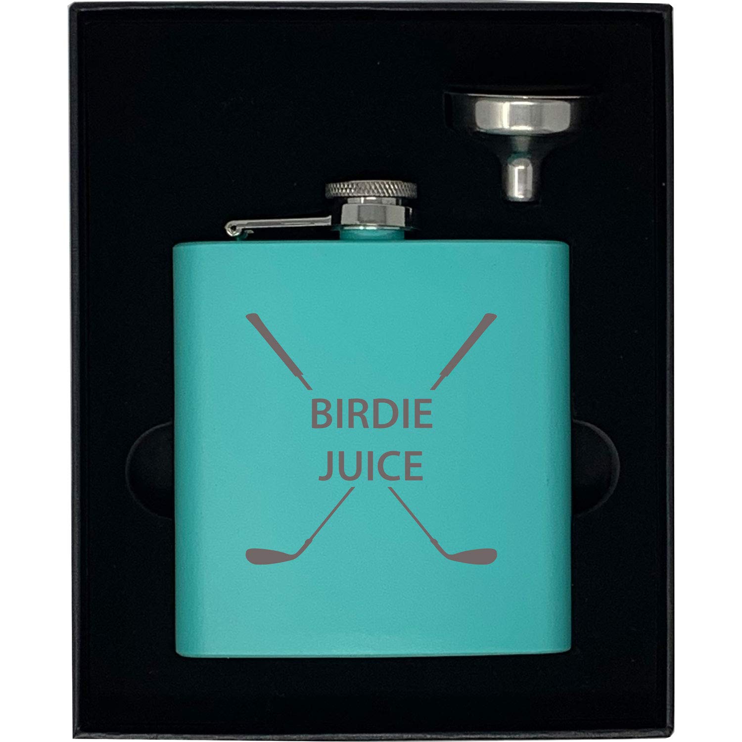 Premium Golf Birdie Juice Flask with Funnel & Gift Box - Perfect Golf Gift for Men & Women (Christmas, Birthday, Valentine's Day) - Teal Color - Ideal for Golf Tournaments, Parties & On-Course Celebrations