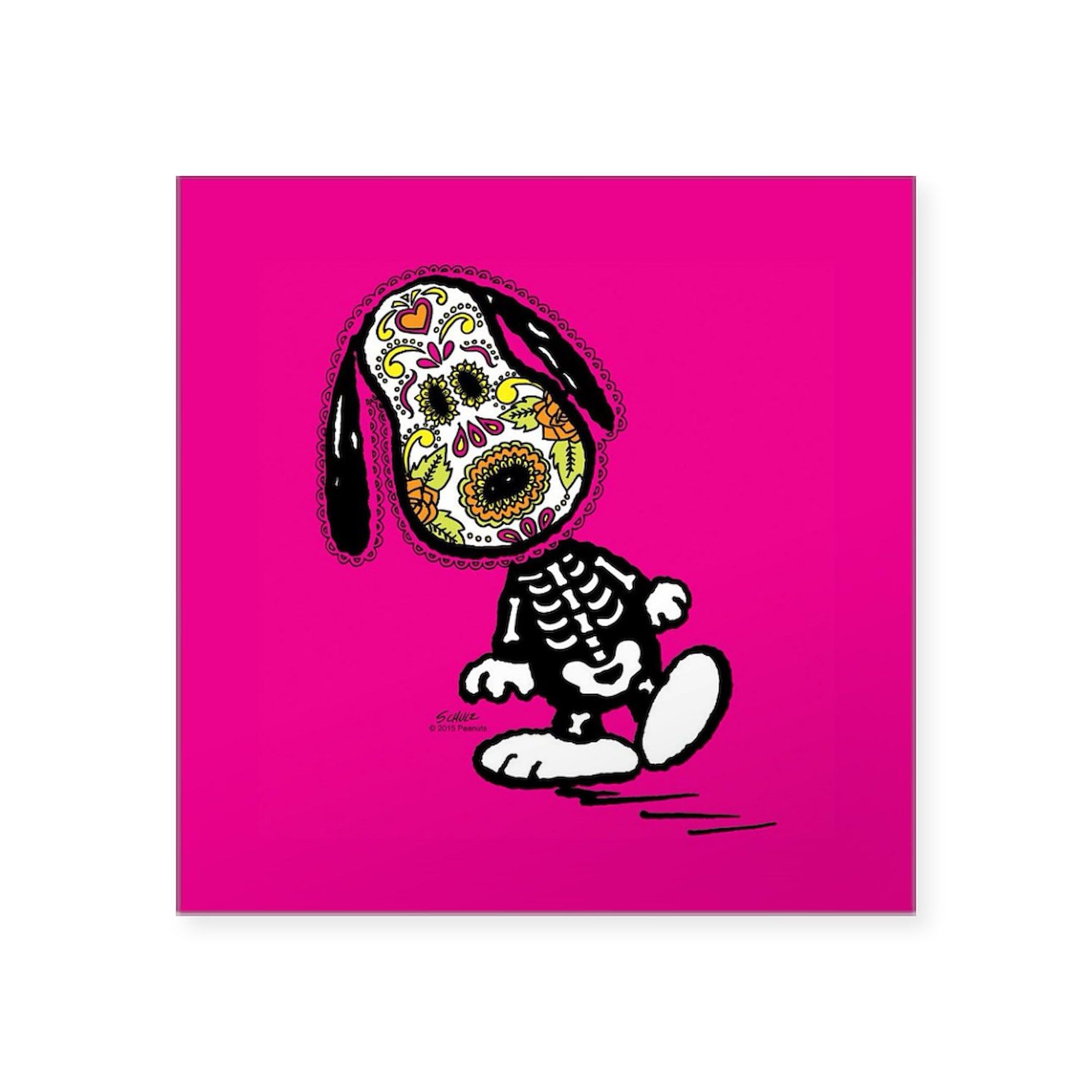 Day of The Dog Snoopy 3x3 Inch Square Bumper Sticker - Waterproof Vinyl Car Decal for Windows, Laptops & Notebooks - Perfect for Pet Lovers & Peanuts Fans
