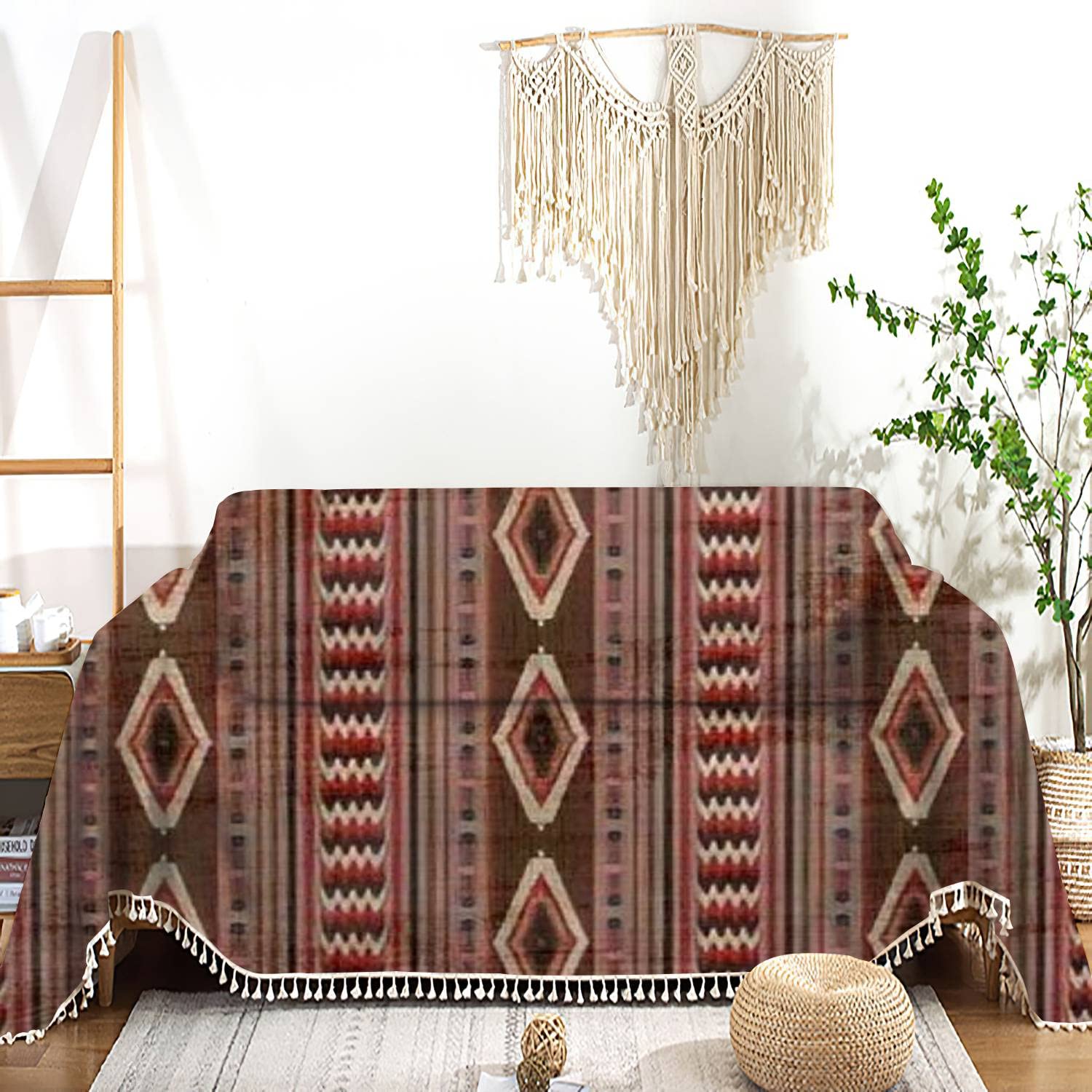 Washable Navajo Tribal Sofa Cover - Southwestern Native Indian Ethnic Print Slipcover, Couch Protector & Throw Blanket for Living Room, Bedroom | Pet-Friendly Furniture Protector for Couches, Sofas & Chairs
