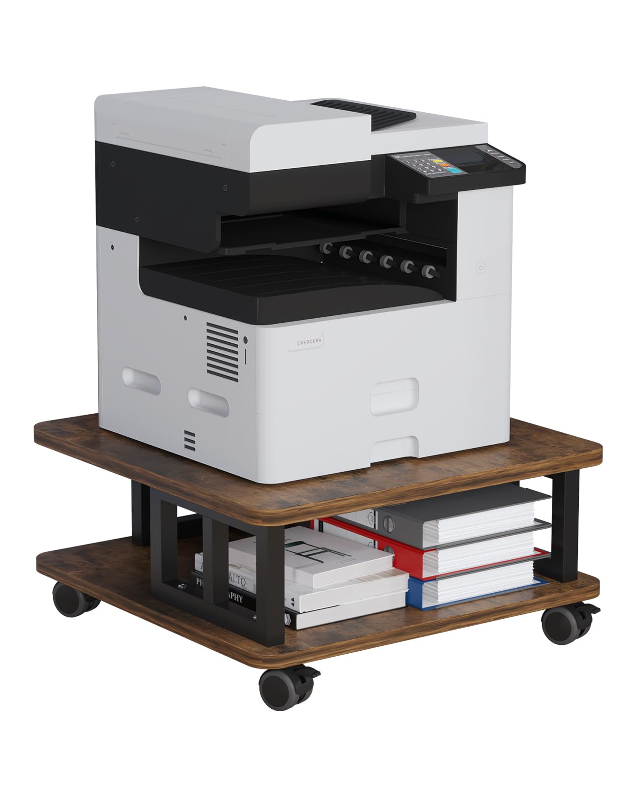 2-Tier Mobile Printer Stand with Wheels - 23.6