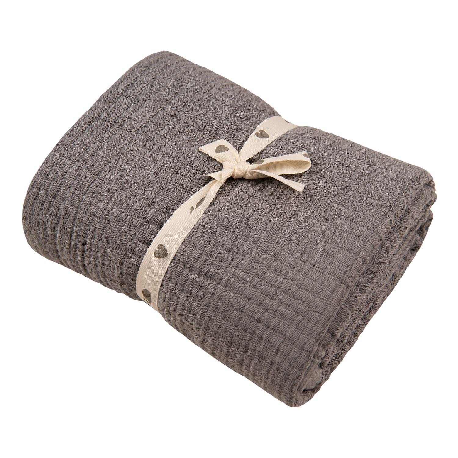 Premium 100% Cotton Muslin Baby Blanket - Ultra Soft & Breathable 4-Layer Toddler Swaddle Blanket for Stroller, Nursery & Crib - Hypoallergenic, Lightweight (47