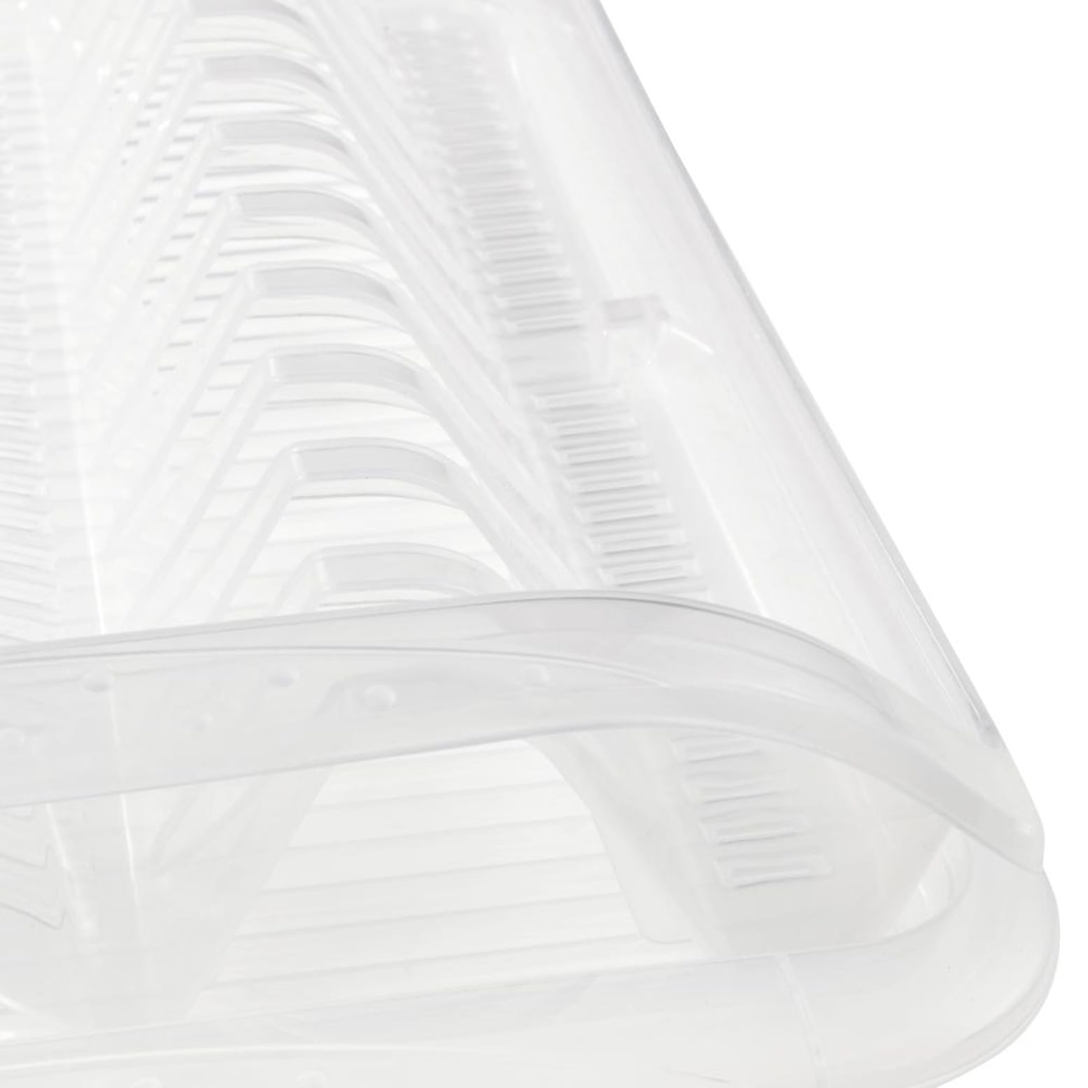 OKT 2053774 Small Crockery Basket with Plastic Tray - Dish Organizer for Kitchen, Dining Room, or Picnic Storage