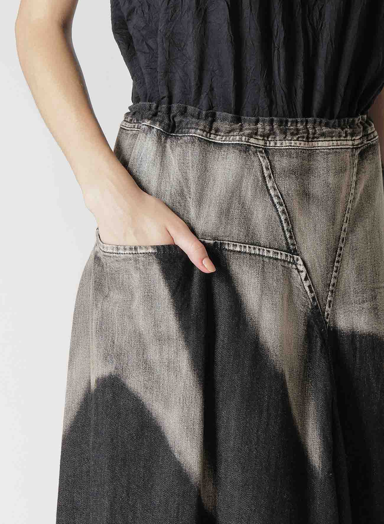 Spotted Denim Triangle Gusset Flare Skirt for Women - Vintage Retro High Waist A-Line Skirt - Perfect for Casual Outfits, Parties, and Boho Fashion