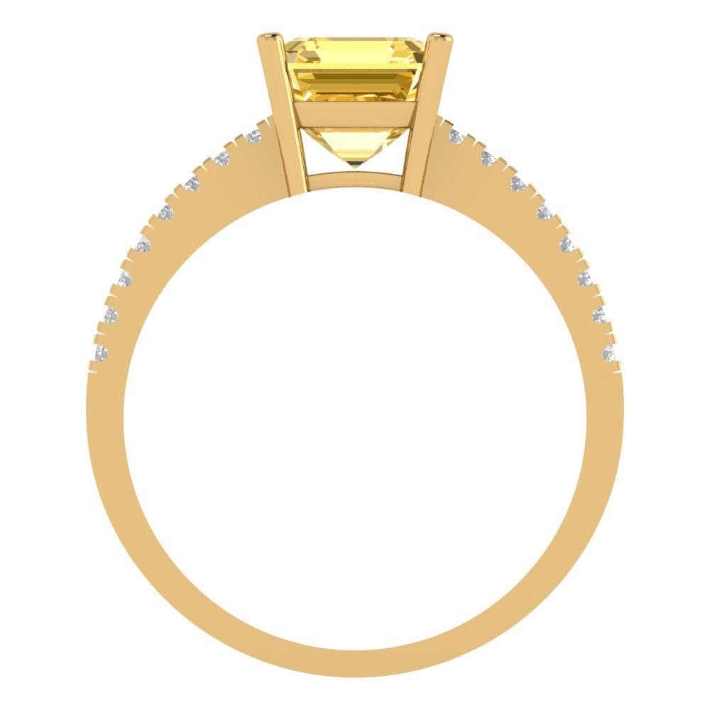 18K Gold Asscher Cut Citrine Wedding Ring - Elegant Bridal Jewelry for Special Occasions