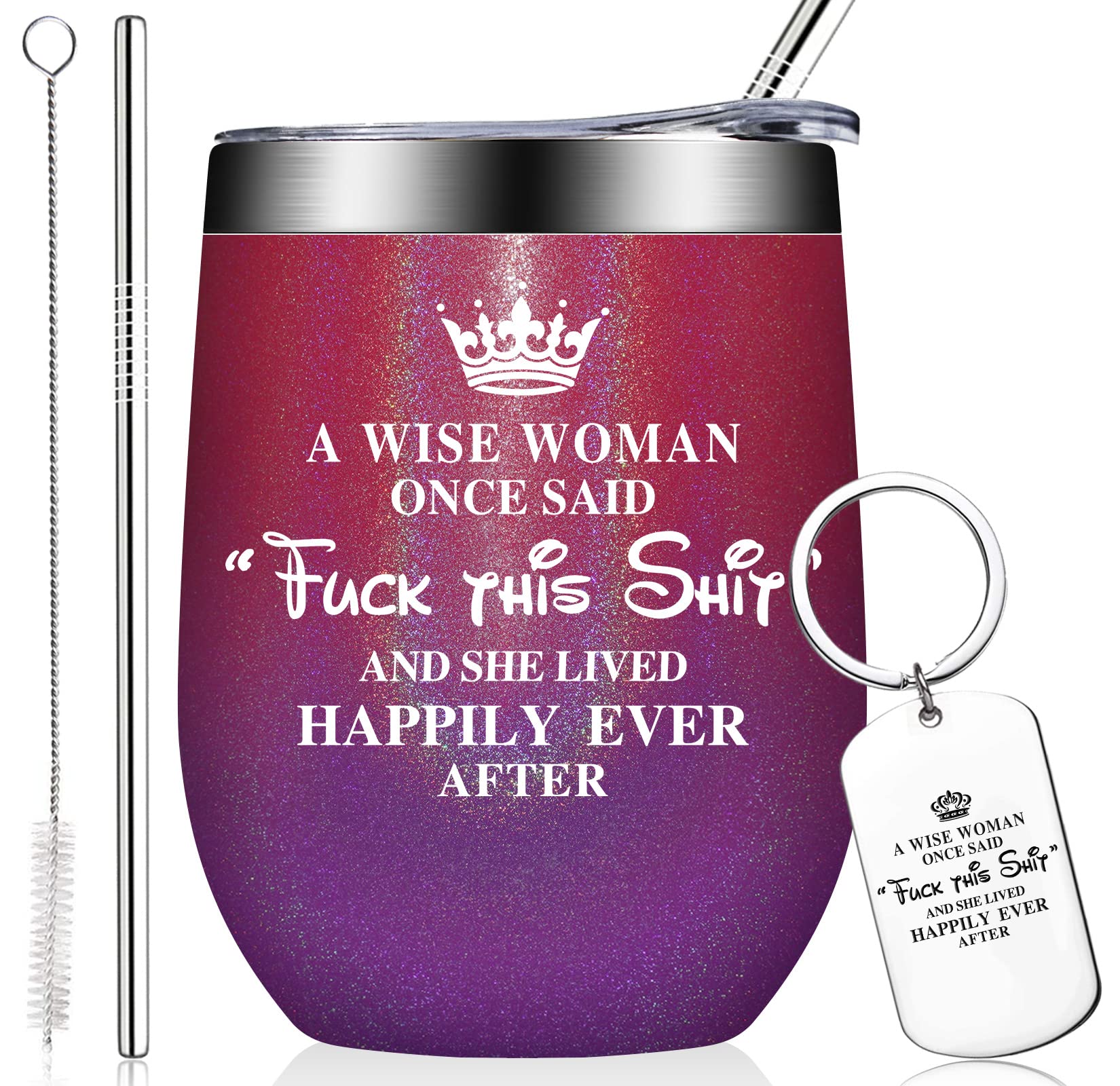 Funny Birthday Gifts for Women - Best Friend Gift Ideas - Christmas, Retirement, Gag Gifts for Female Friends - Mothers Day Presents for Mom, Wife, Sister, Daughter - 12oz Wine Tumbler for Parties, Travel, and Relaxation