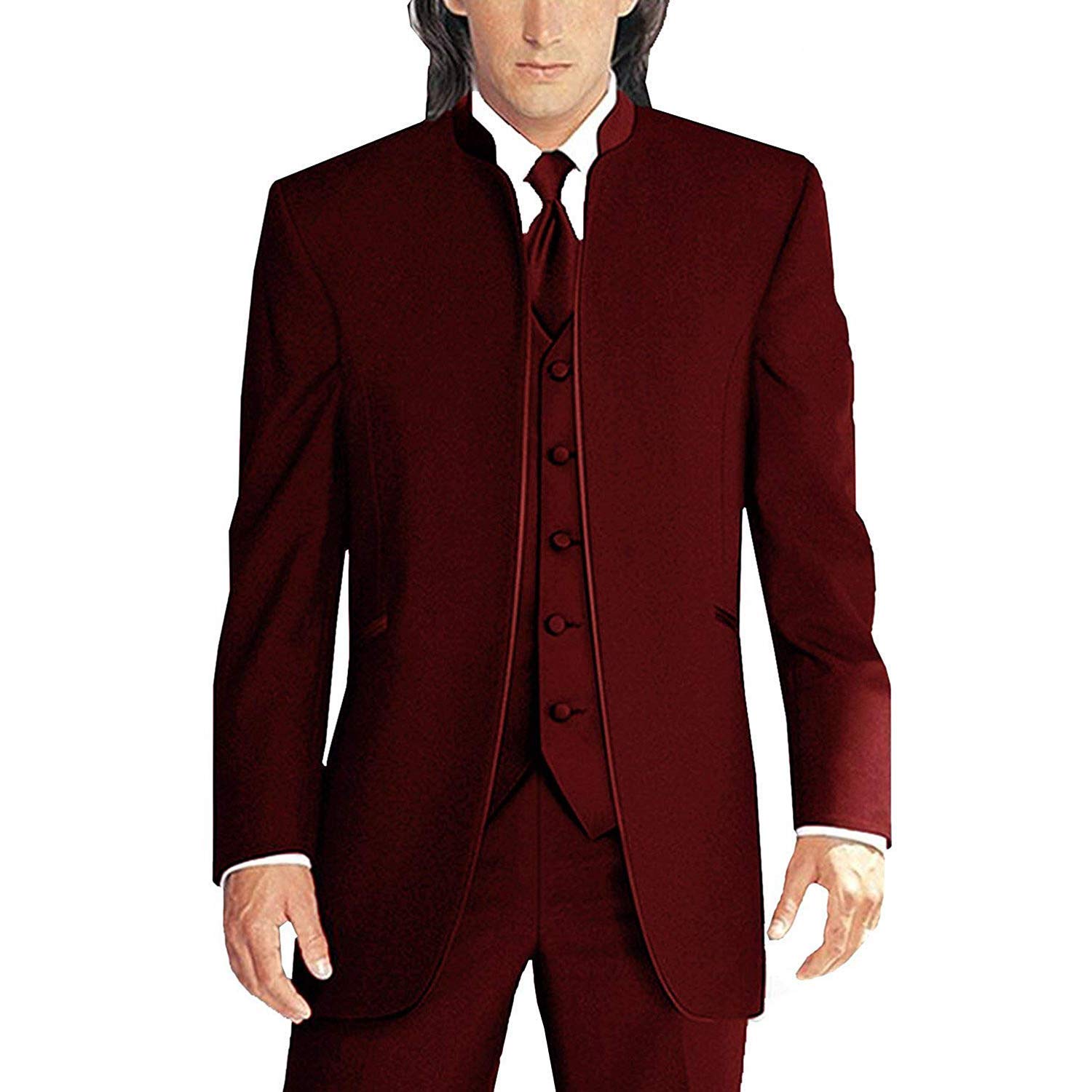 Premium Men's 3-Piece Chinese Suit - Stand Collar Blazer, Single Breasted Business & Wedding Attire | Formal Occasions, Cultural Events & Special Ceremonies