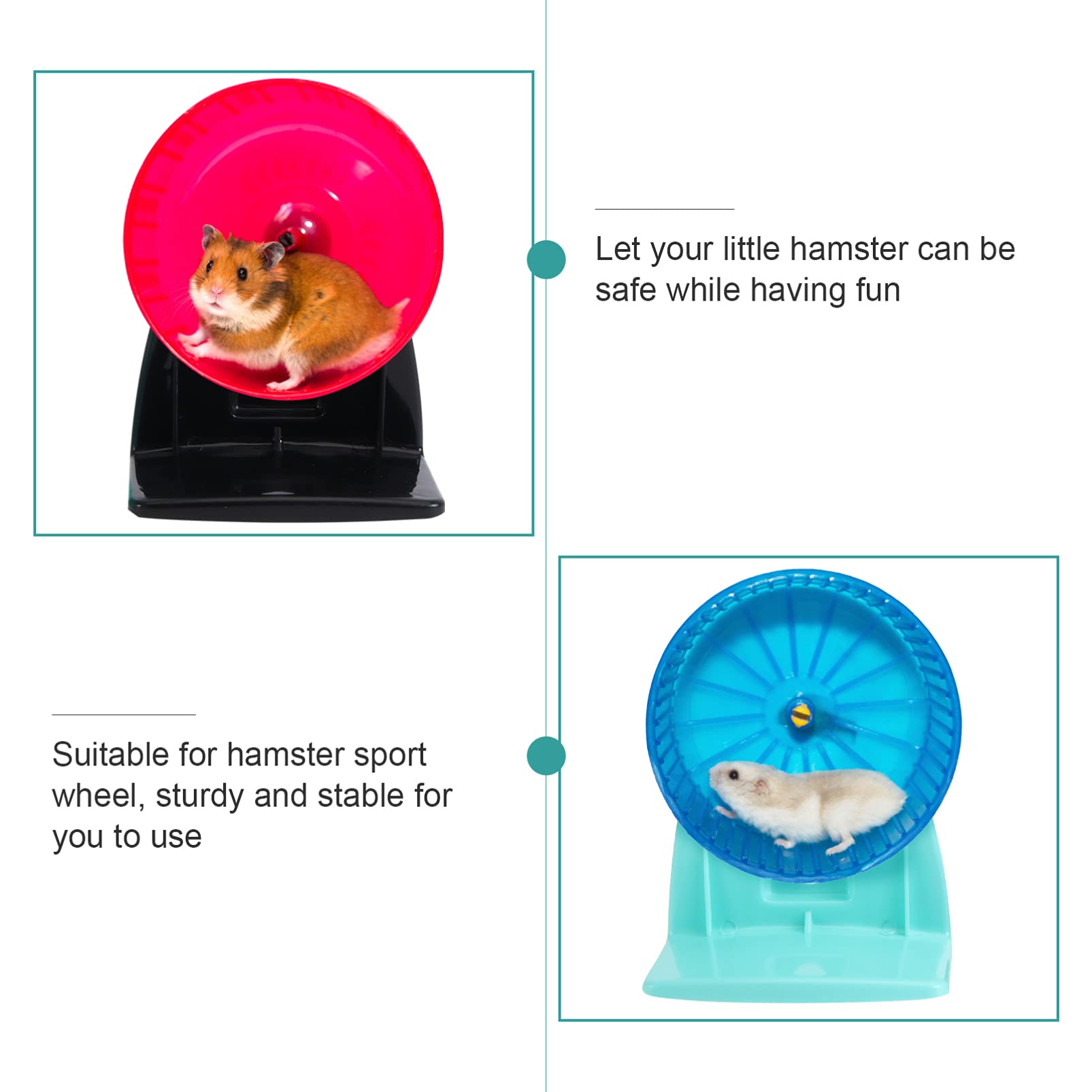 Balacoo 2-Pack Hamster Running Wheel Bracket & Support Rack - Durable Plastic Hamster Exercise Wheel Stand for Small Pets - Perfect for Cage Accessories & Small Animal Training Wheels