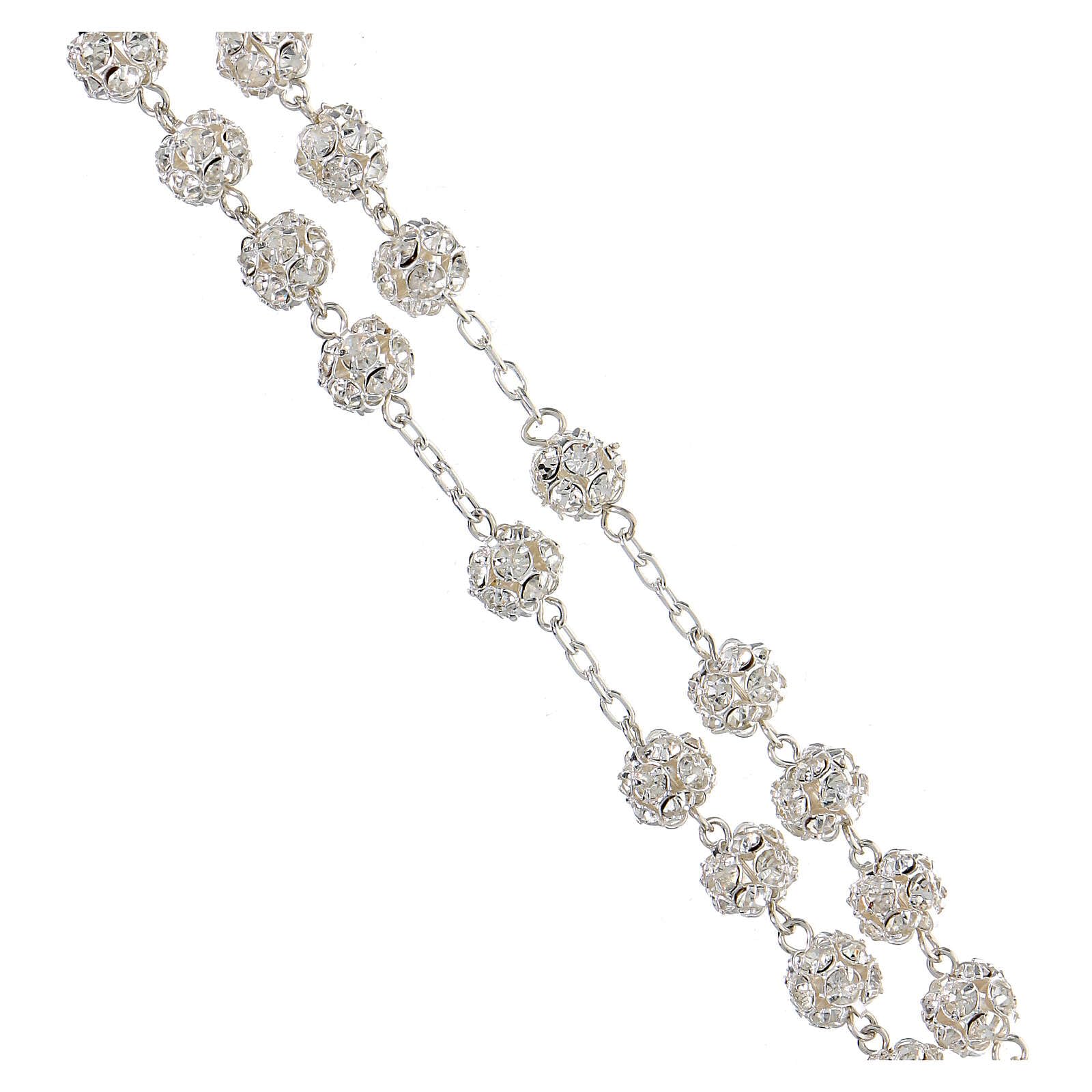 925 Sterling Silver Rosary Beads with 8mm Crystal-Encrusted Beads - Perfect for Prayer, Meditation & Catholic Gifts