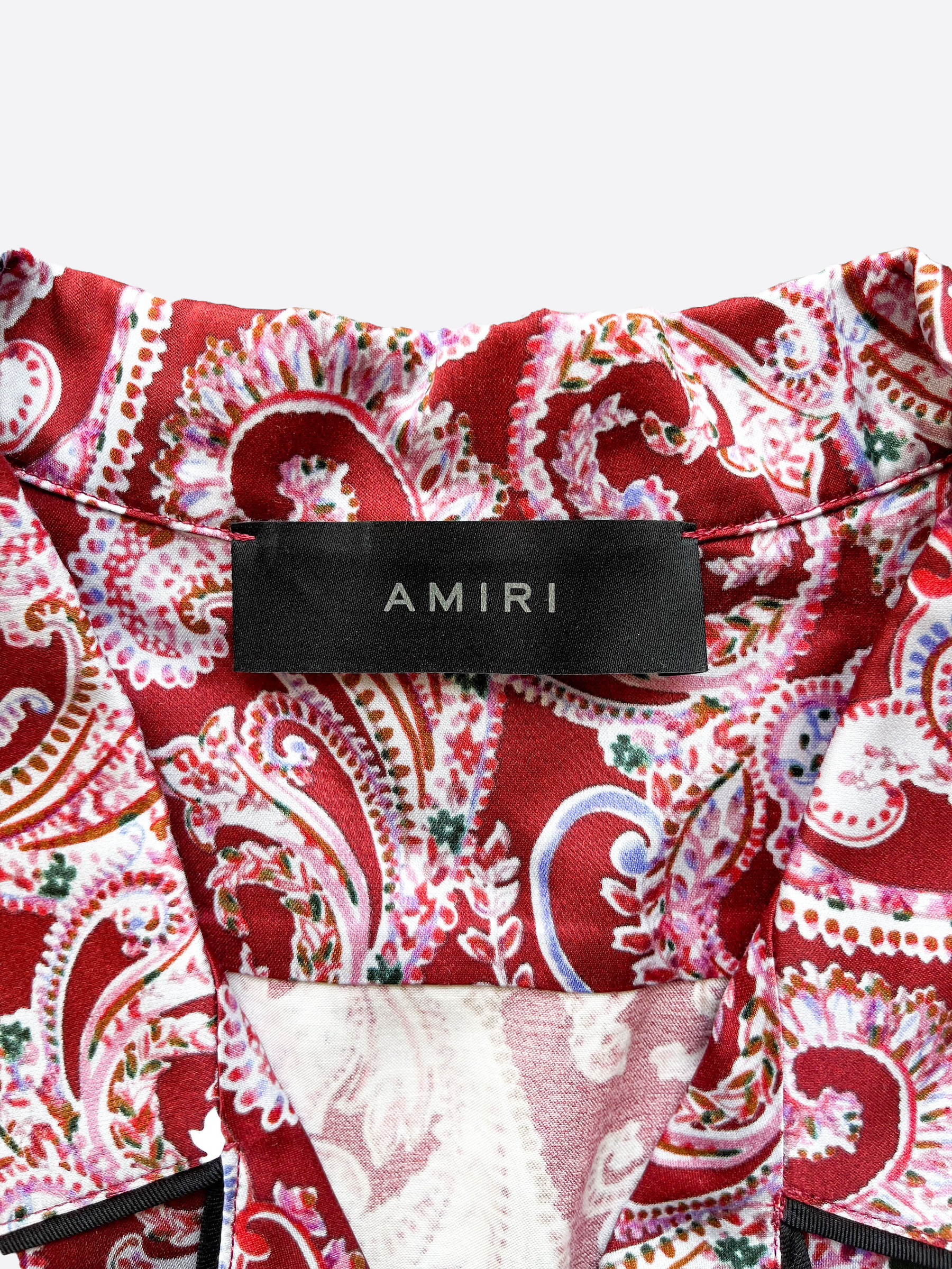 Amiri Red Paisley Pajama Shirt for Men - Luxury Sleepwear & Loungewear - Perfect for Home Relaxation & Stylish Nights