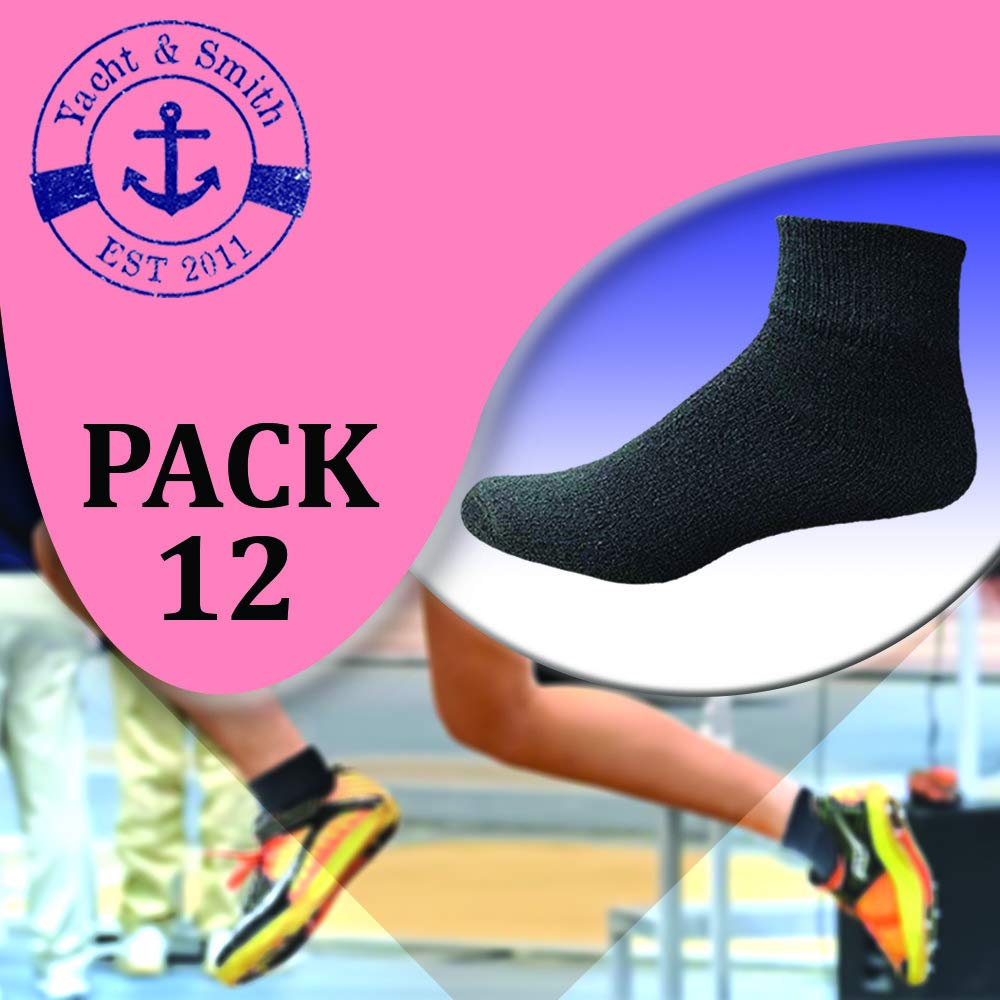 Yacht & Smith Women's Cotton Mid Ankle Athletic Socks - Bulk Pack (Size 9-11) - Perfect for Running, Gym & Everyday Comfort