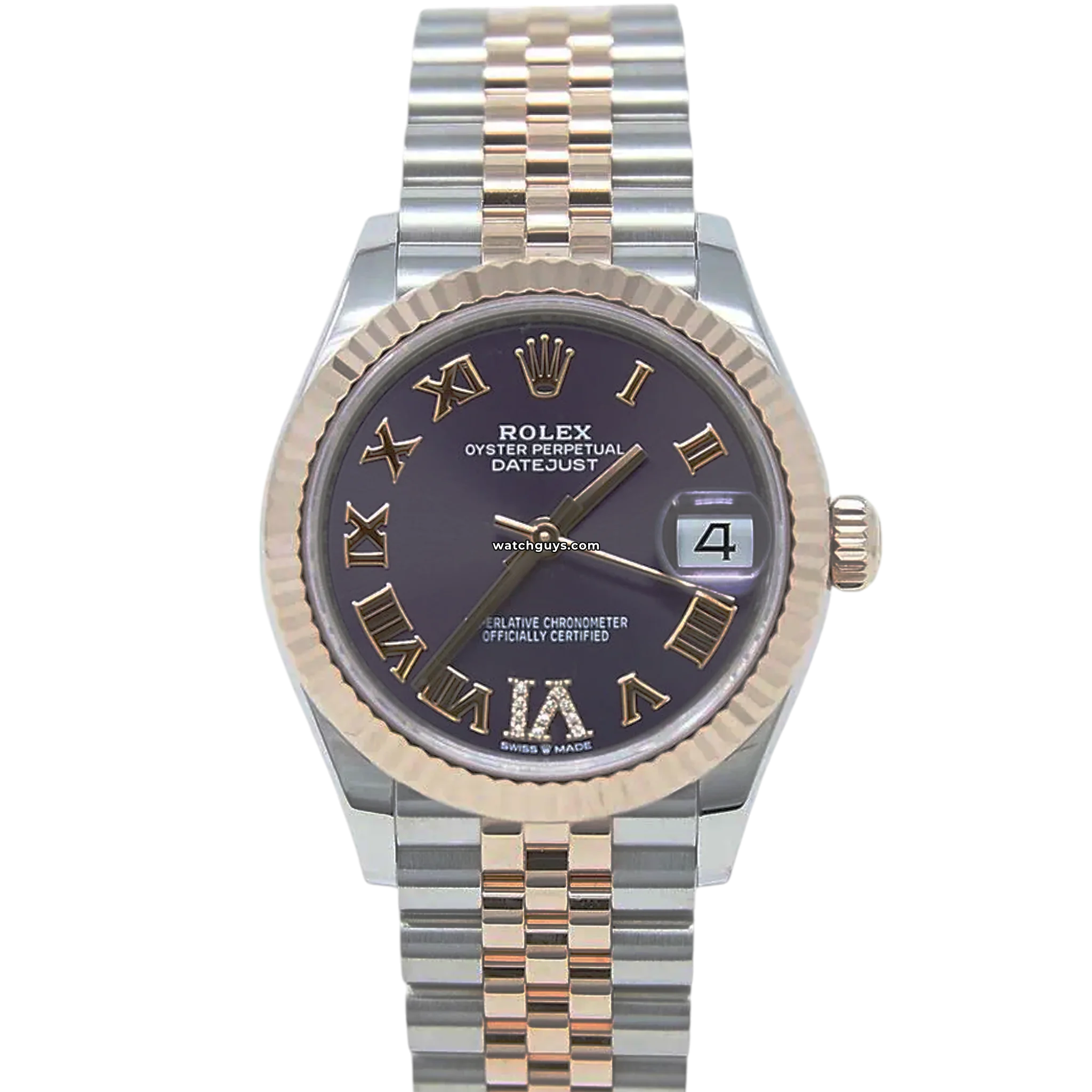 Rolex Datejust 278271 31mm Women's Watch - Purple Dial, Jubilee Bracelet, Stainless Steel & 18k Everose Gold | Luxury Dress Watch for Business, Parties & Special Occasions