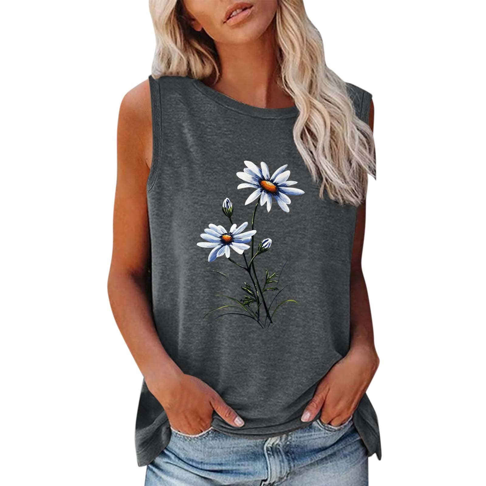 Aniwood Women's Summer Sleeveless Casual Loose Tunic Tank Top - Breathable Fitted Muscle Shirt for Yoga, Gym & Everyday Wear