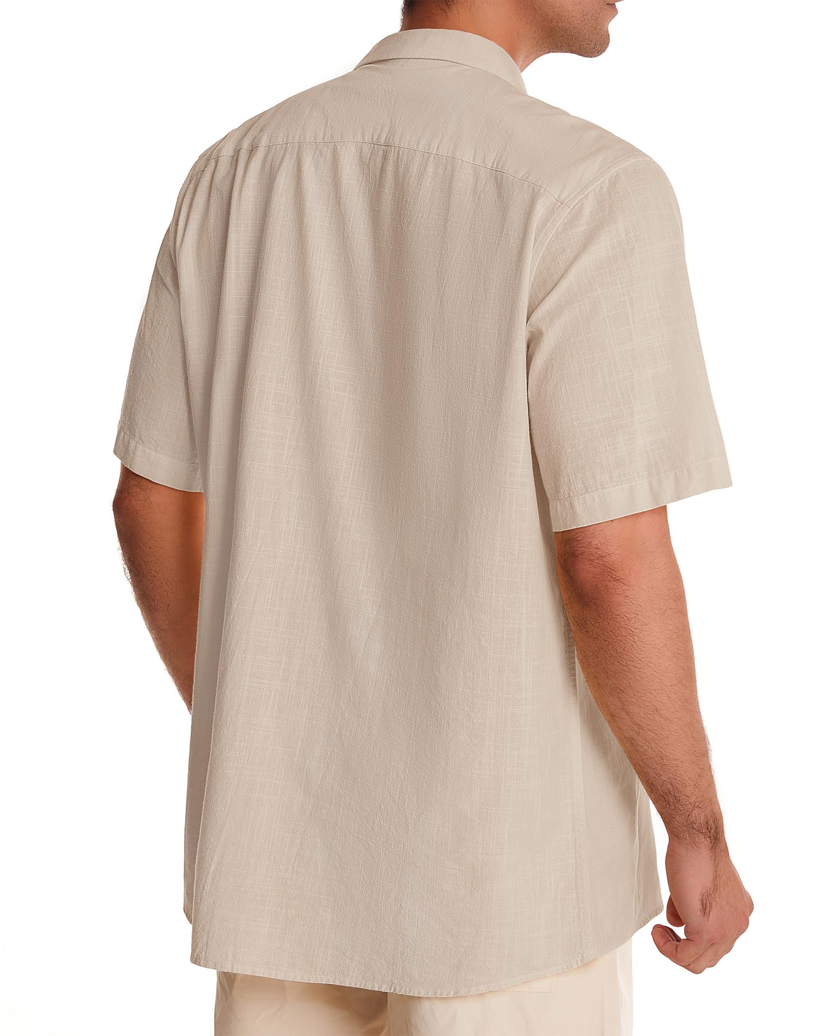 Breathable Men's Linen Shirts - Short Sleeve Button Down Cotton Shirts for Summer | Casual Beach, Vacation & Hawaiian Style | Perfect for Tropical Getaways, Outdoor Events & Summer Fashion
