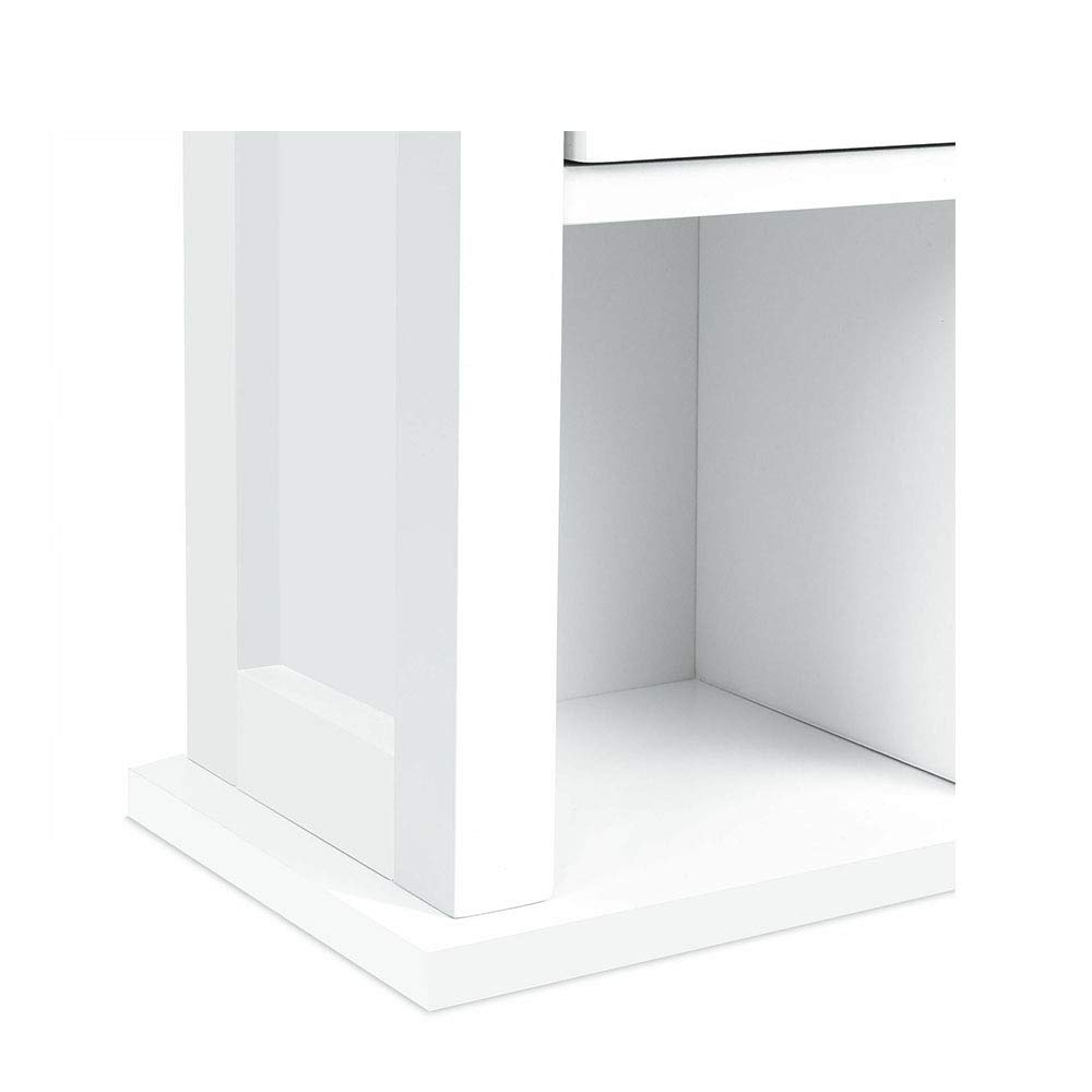 White Wood Wall Mounted Bathroom Vanity Mirror with Medicine Cabinet & Shelves - 20