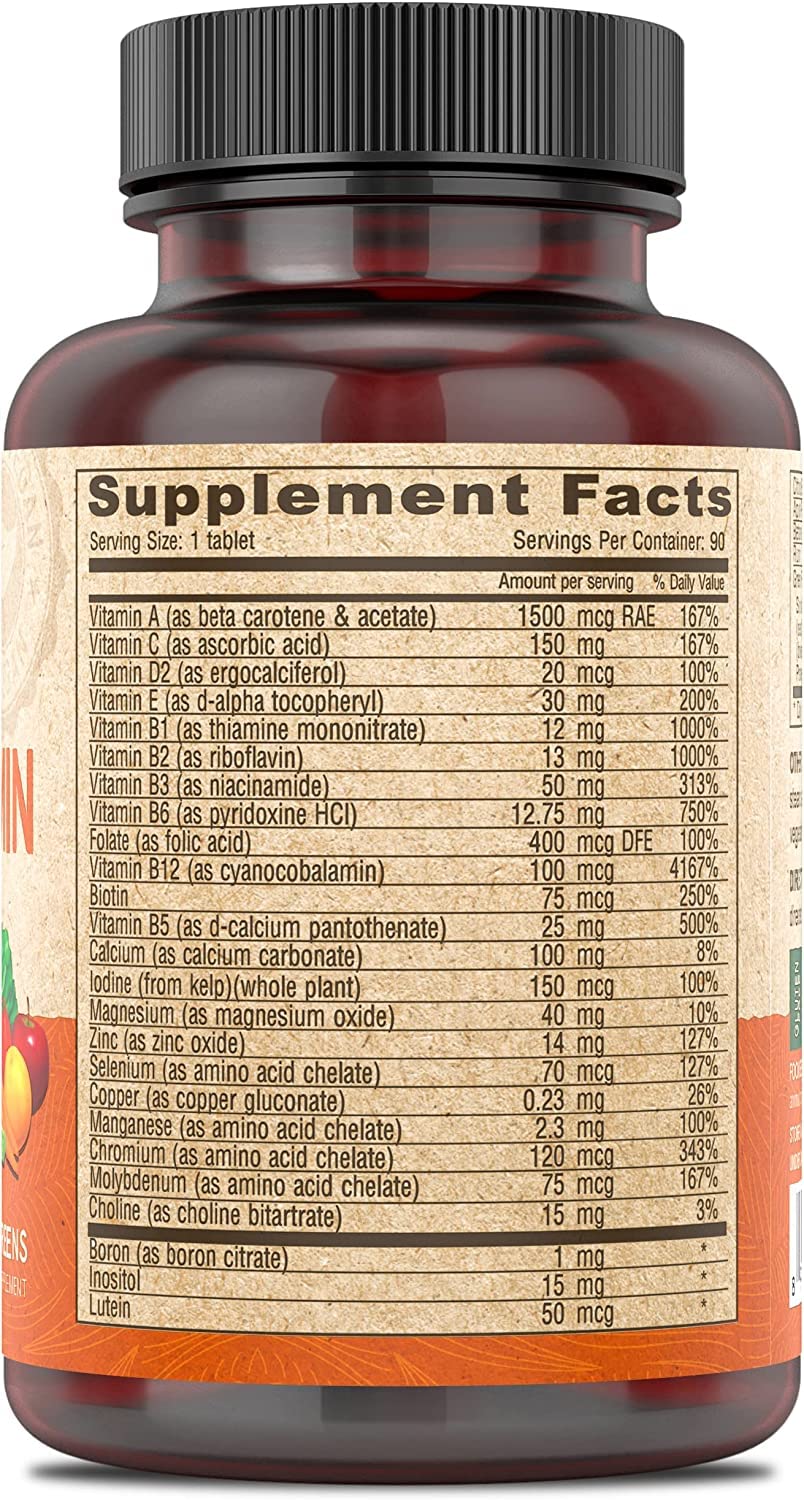 Deva Vegan Multivitamin & Mineral Supplement - Iron Free Formula - 90 Tablets for Women & Men - Plant-Based Nutrition for Daily Wellness & Energy Boost