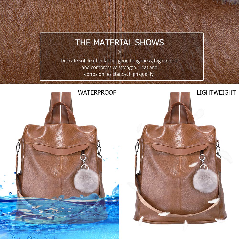 Stylish Women's Waterproof Anti-Theft Backpack - PU Leather & Nylon Shoulder Bag for Travel, Work & Daily Use | Durable Ladies Purse Backpack for Commuting, Shopping & Outdoor Adventures