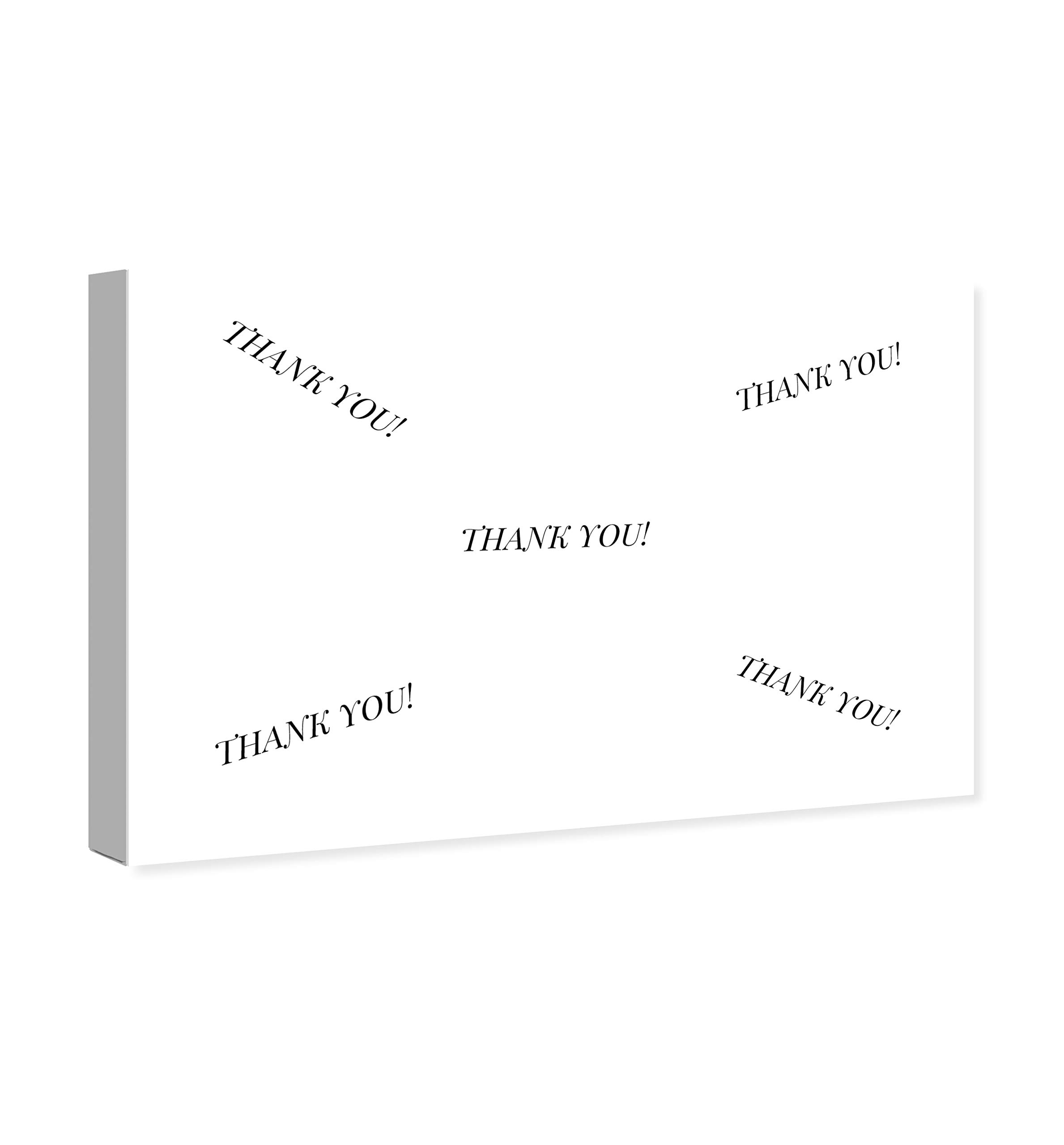 Oliver Gal Artist Co. Thank You Board Wall Art - 36x24 Inch Typography Canvas Print in White & Black | Inspirational Home Decor for Living Room, Office & Gift Giving