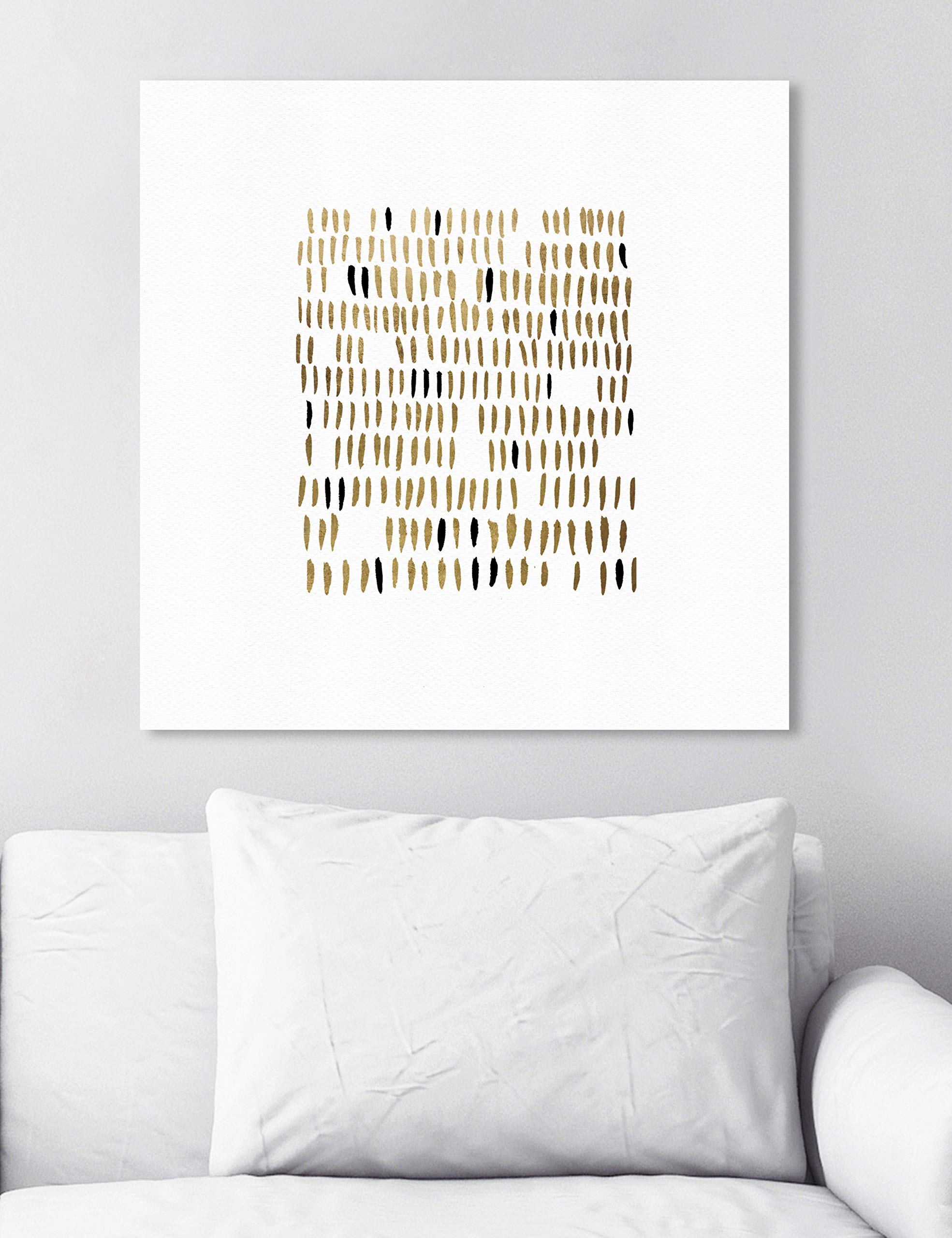 Oliver Gal Artist Co. Abstract Teeth Wall Art Canvas Print - 24x24 Inch Gold & White Modern Home Decor for Living Room, Bedroom, Office