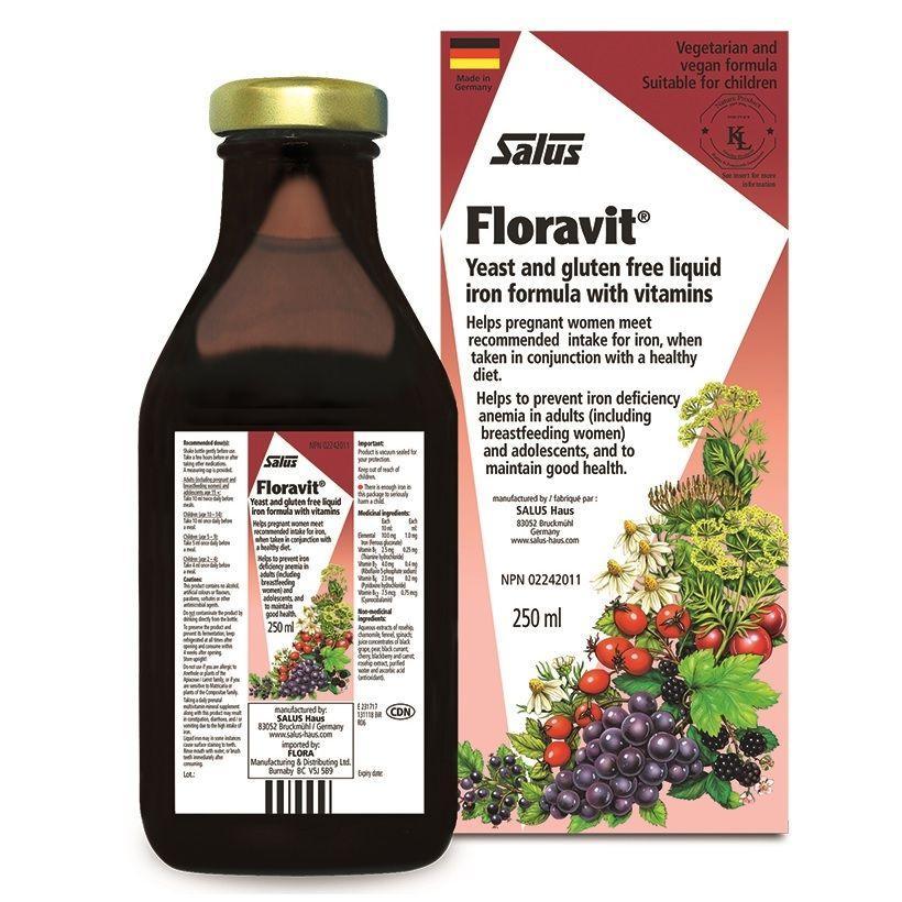 Salus Floravit Liquid Iron Supplement 250ml - Natural Iron & Vitamin B12 for Energy & Immunity - Ideal for Anemia, Fatigue & Vegan Diets