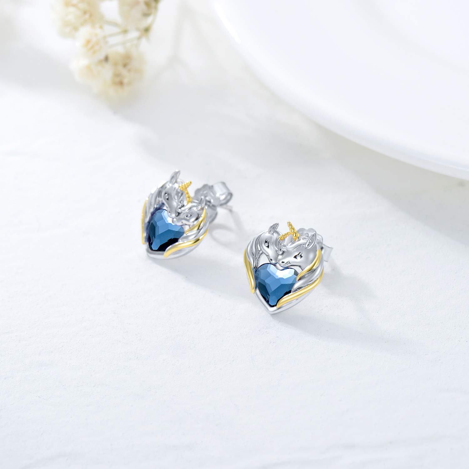 POPKIMI Sterling Silver Stud Earrings for Women - Minimalist Promise Jewelry, Elegant Birthday Gifts for Her - Perfect for Anniversaries, Valentine's Day & Special Occasions
