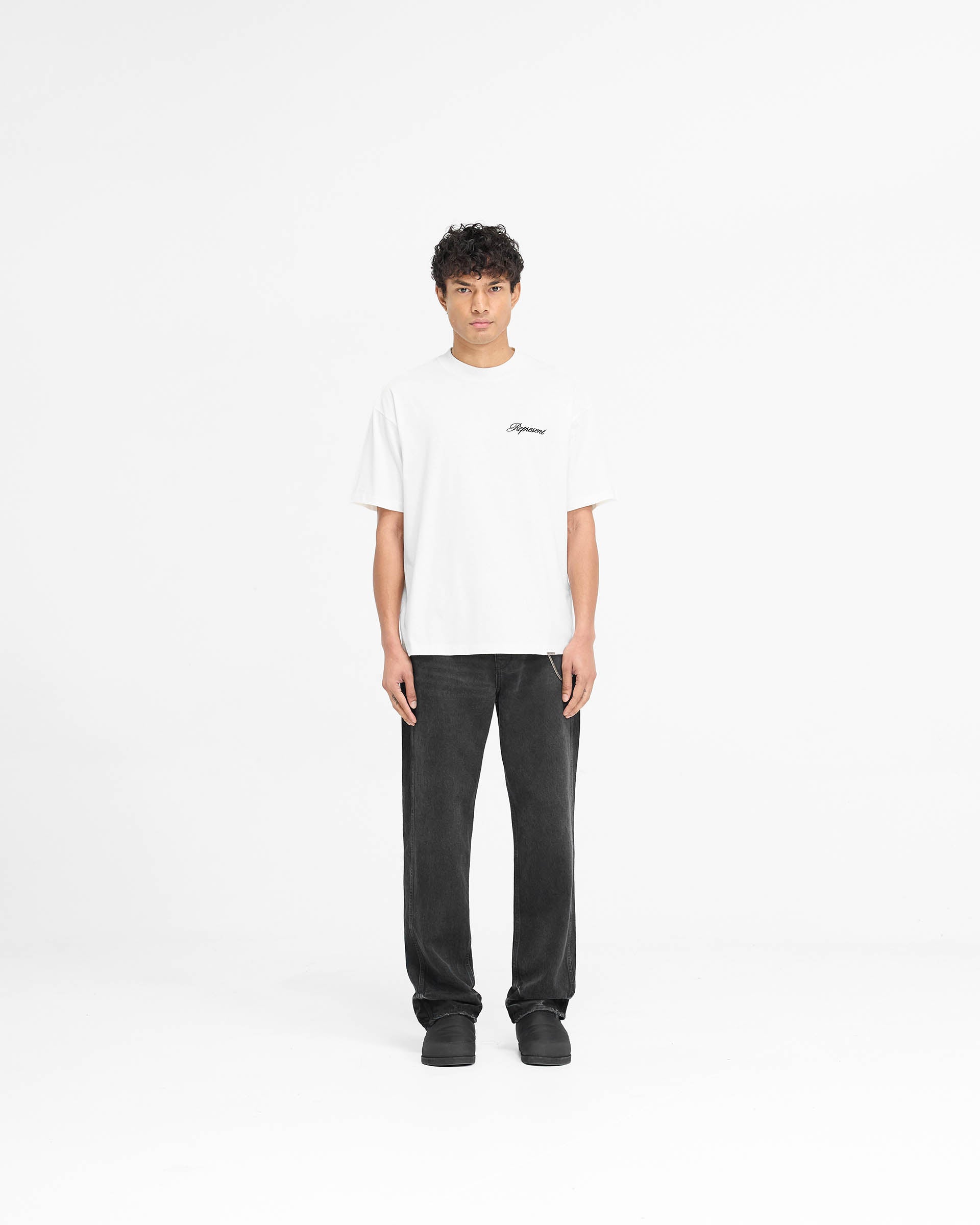 Script Logo T-Shirt - Flat White | Stylish Casual Wear for Everyday Outfits & Street Fashion