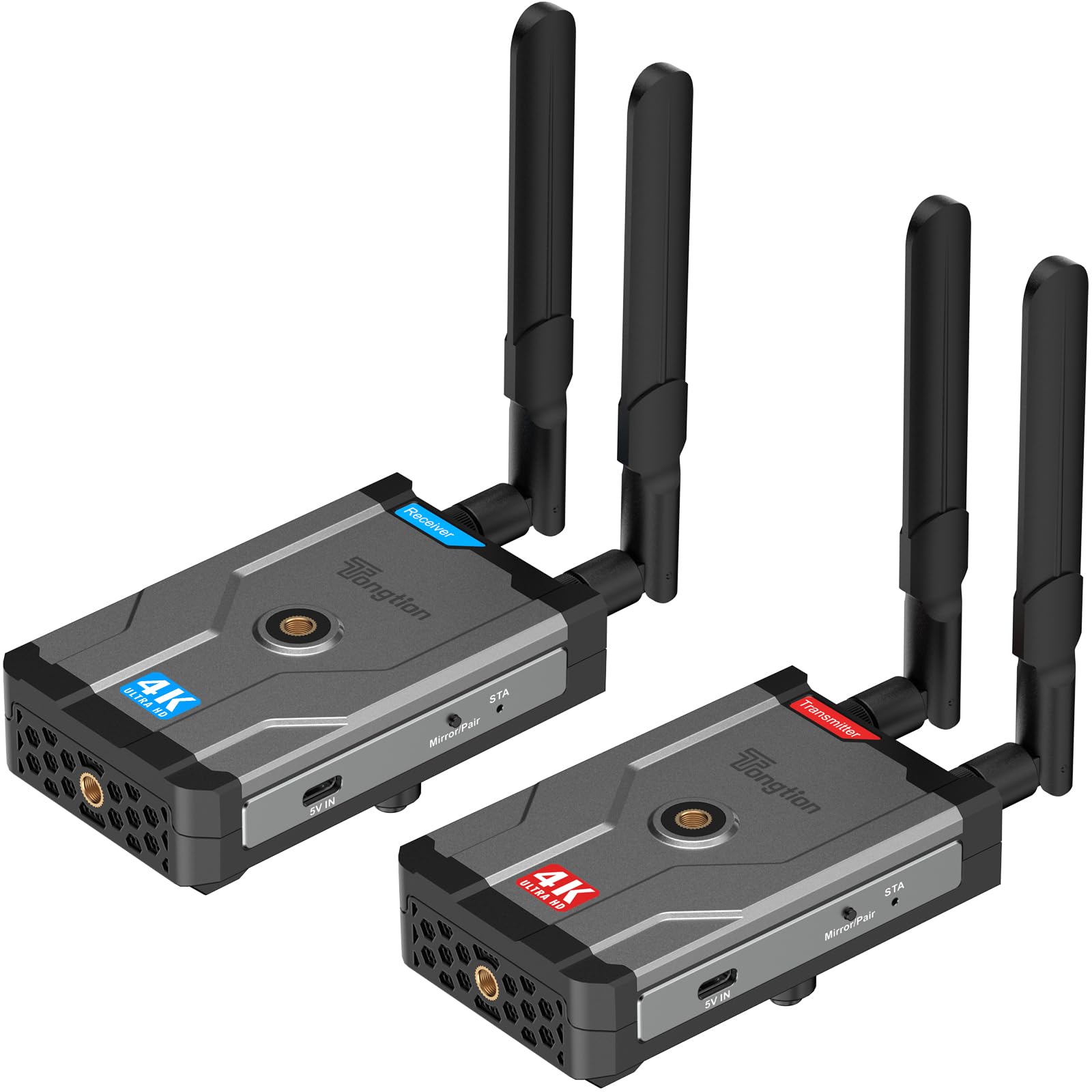 4K Wireless HDMI Transmitter and Receiver Kit - 500FT Range, 60ms Low Latency, Dual-Band 2.4/5GHz for HD Video Streaming | Compatible with Cameras, Laptops, Monitors, TVs, Projectors | Perfect for Home Theater, Gaming, Live Streaming and Netflix