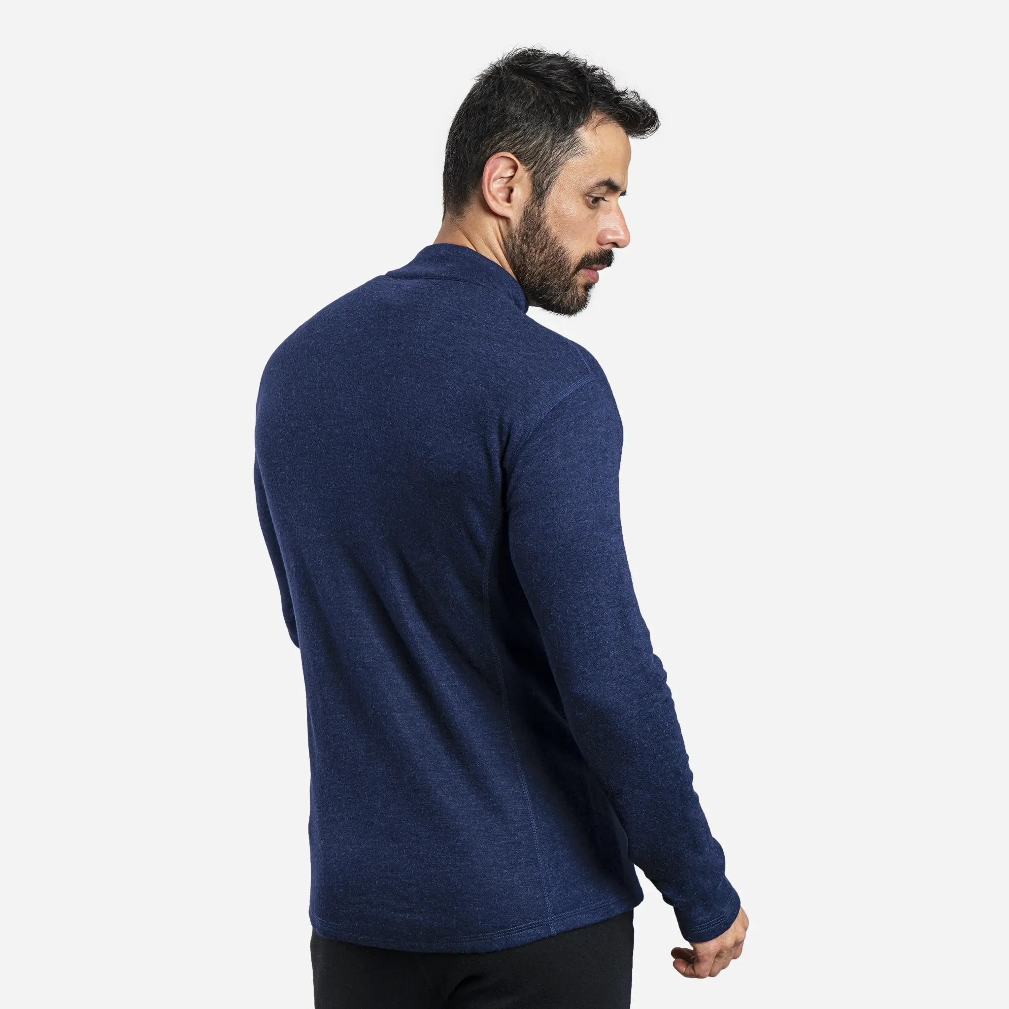 Men's Alpaca Wool Base Layer - 300 Lightweight Half Zip Thermal Shirt for Hiking, Skiing & Winter Outdoor Activities