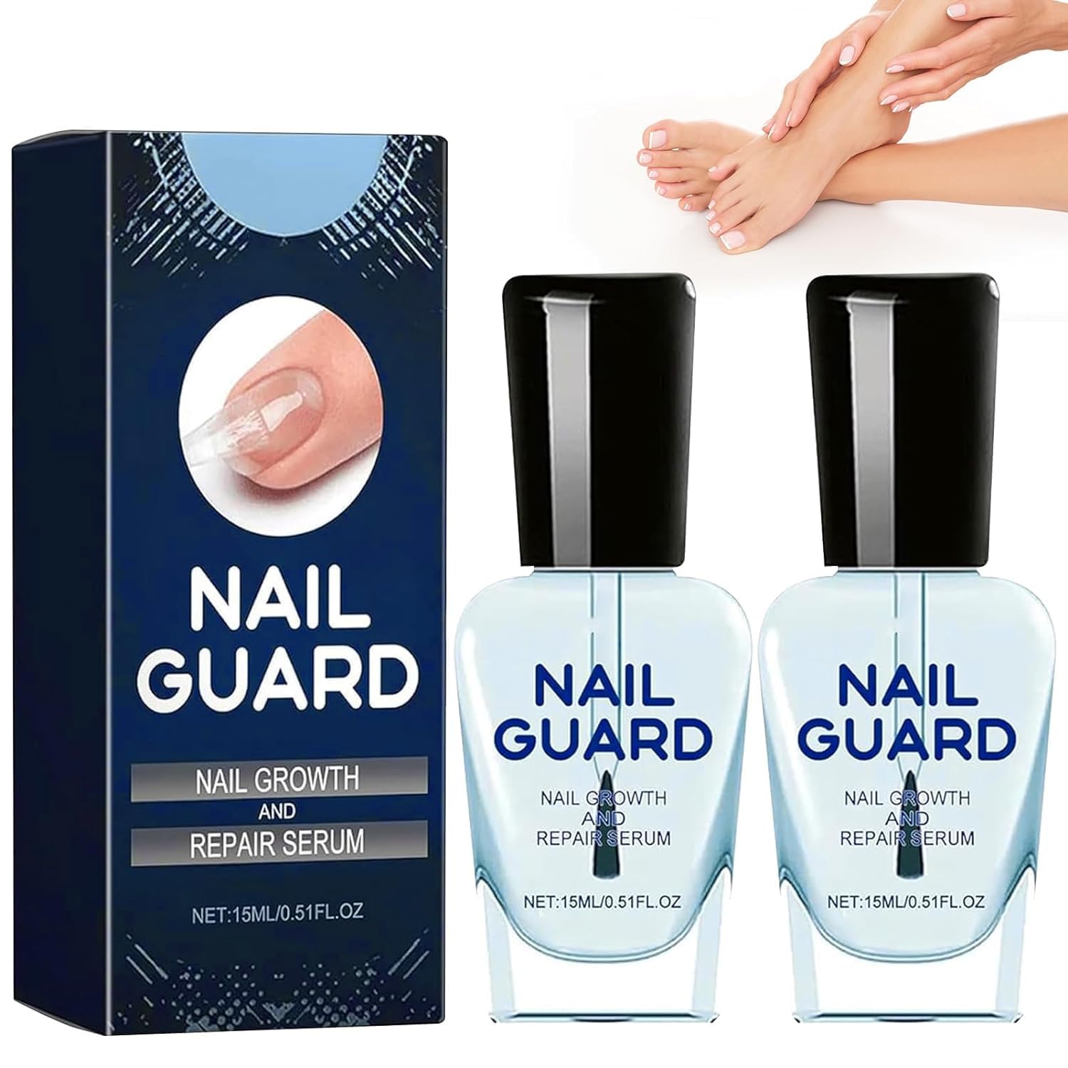 2Pcs Onyxoguard Nail Growth & Repair Serum - Nail Strengthener Treatment for Thin & Brittle Nails - Promotes Healthy Nail Growth - Perfect for Manicures, Pedicures & Nail Care Routine