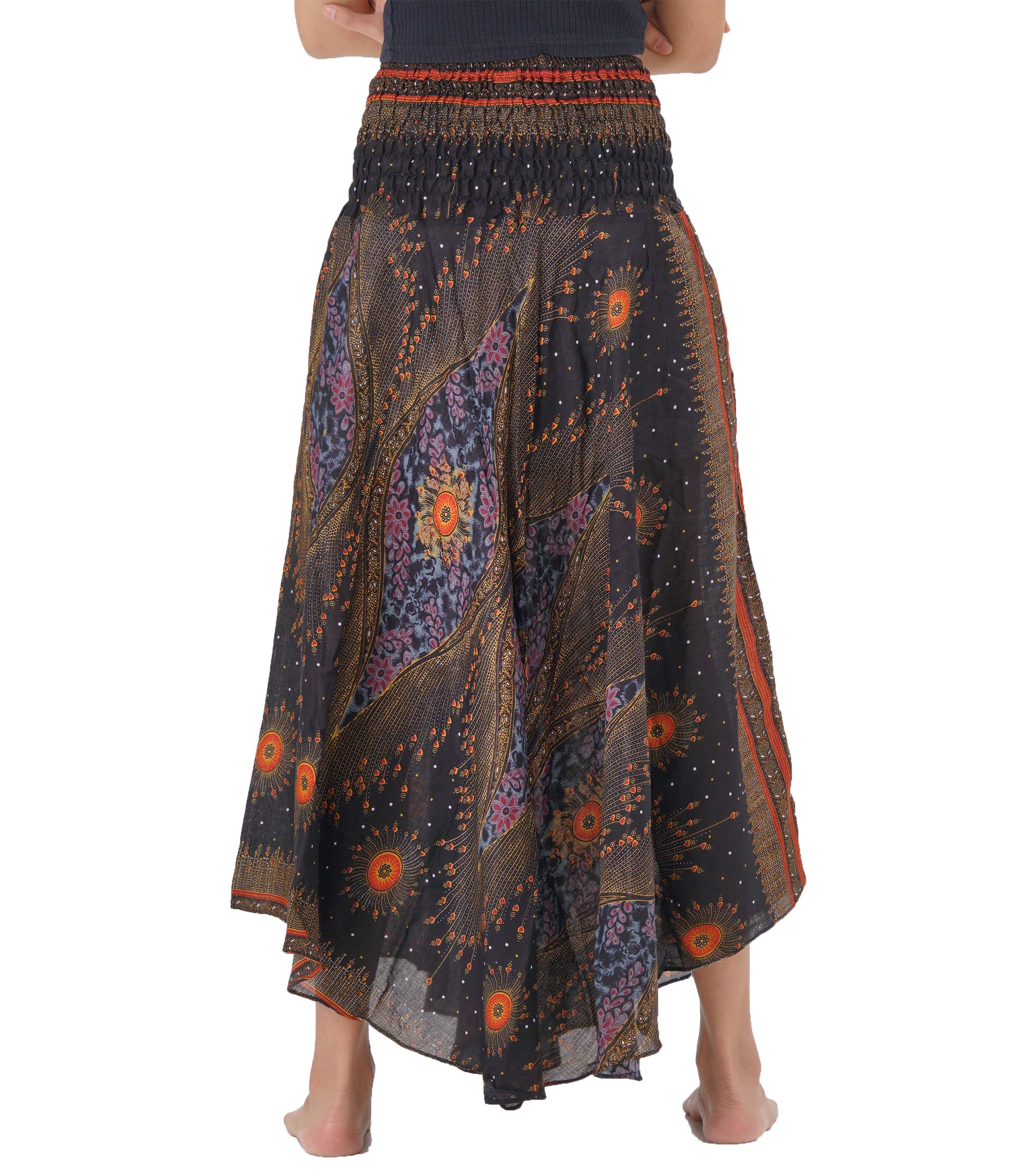Women's Long Boho Maxi Skirt with Floral Print - Perfect for Beach, Vacation, and Summer Outfits