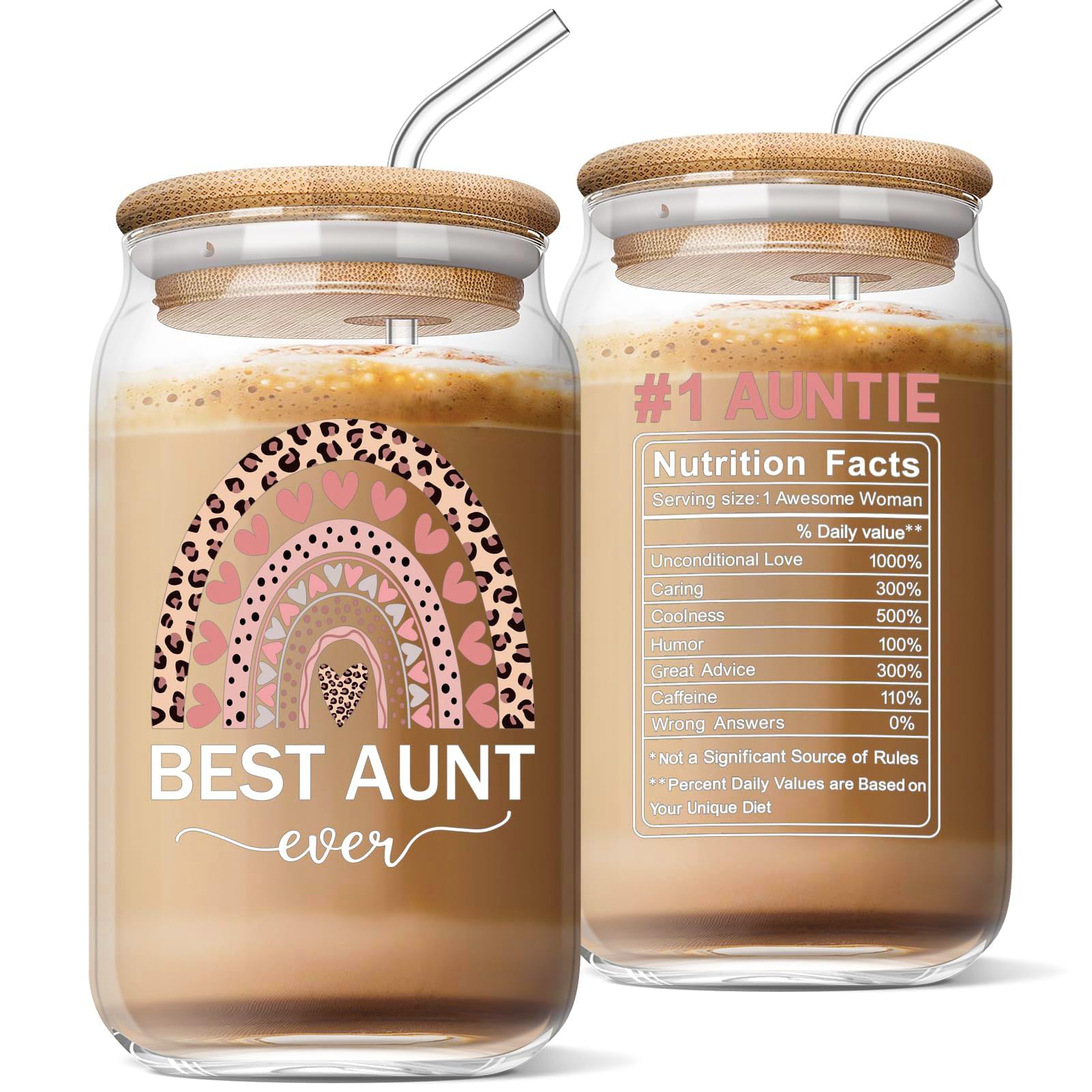 Best Aunt Ever Gifts - Funny & Thoughtful Birthday & Mother's Day Presents for Auntie from Niece - 16oz Insulated Tumbler - Perfect for Coffee, Tea & Daily Use at Home or Office