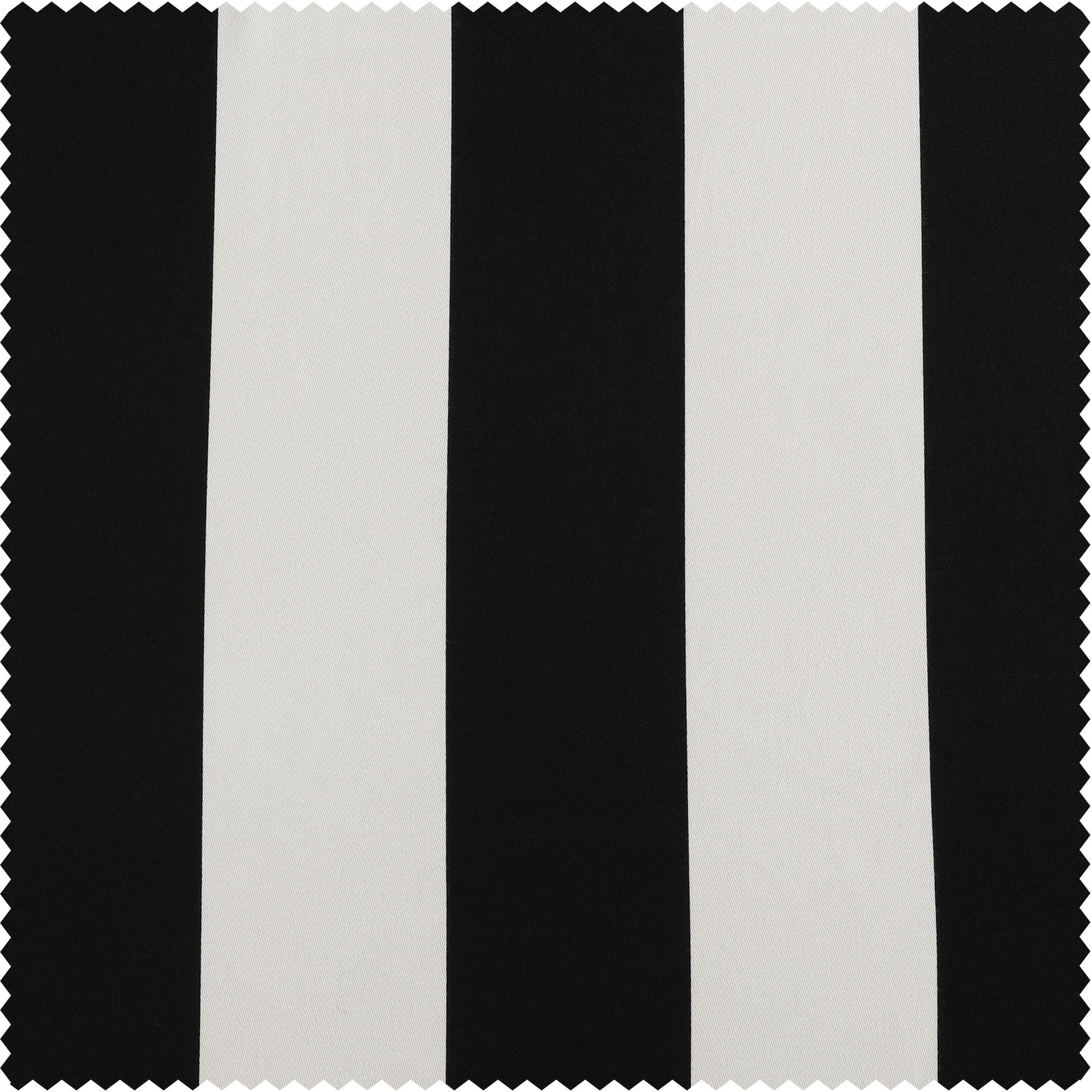 Premium Cabana Black Striped Printed Cotton Fabric Swatch - Perfect for Upholstery, Home Decor & DIY Sewing Projects
