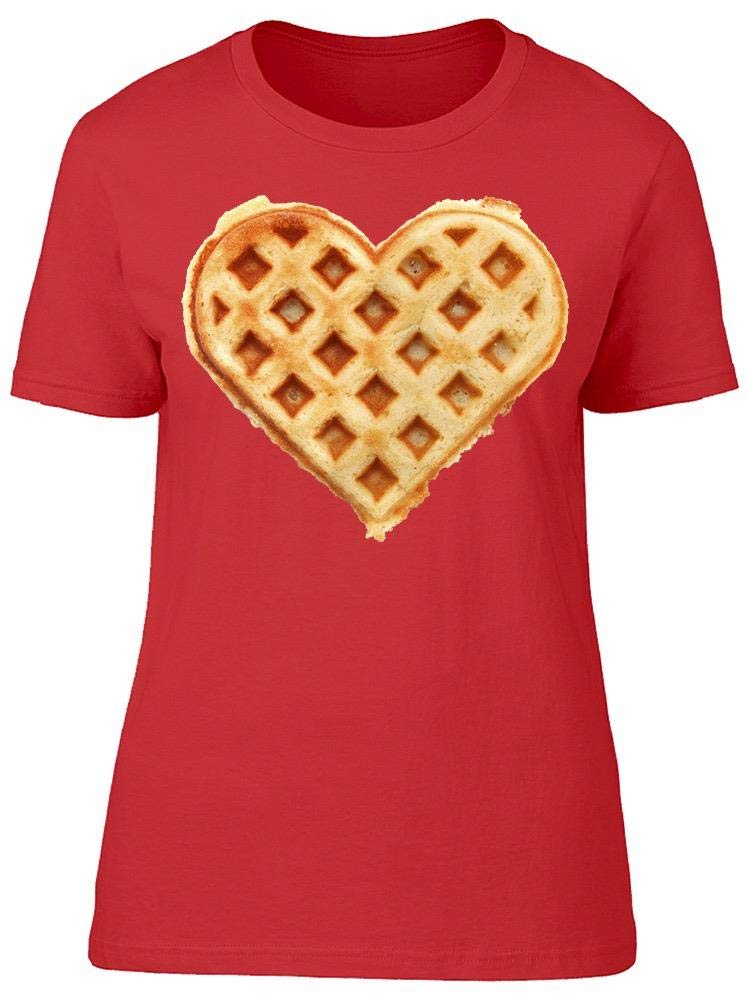 Smartprints Heart Shaped Waffles T-Shirt for Women - Cute Valentine's Day Outfit & Casual Graphic Tee for Date Nights, Brunch with Friends