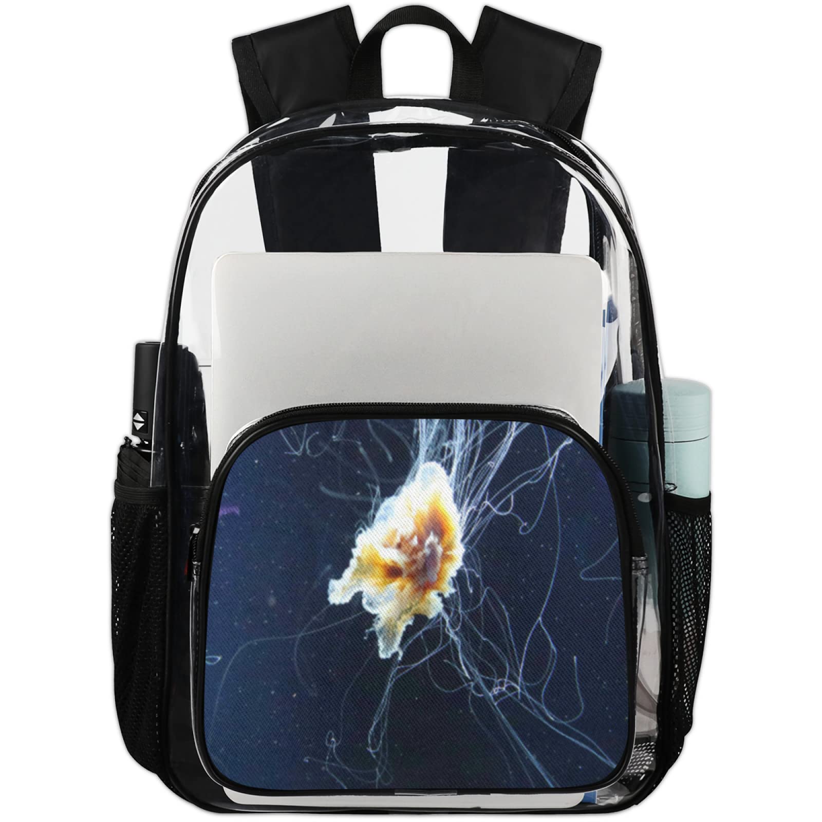 Clear Jellyfish Aquarium Backpack - Waterproof PVC for School & Travel