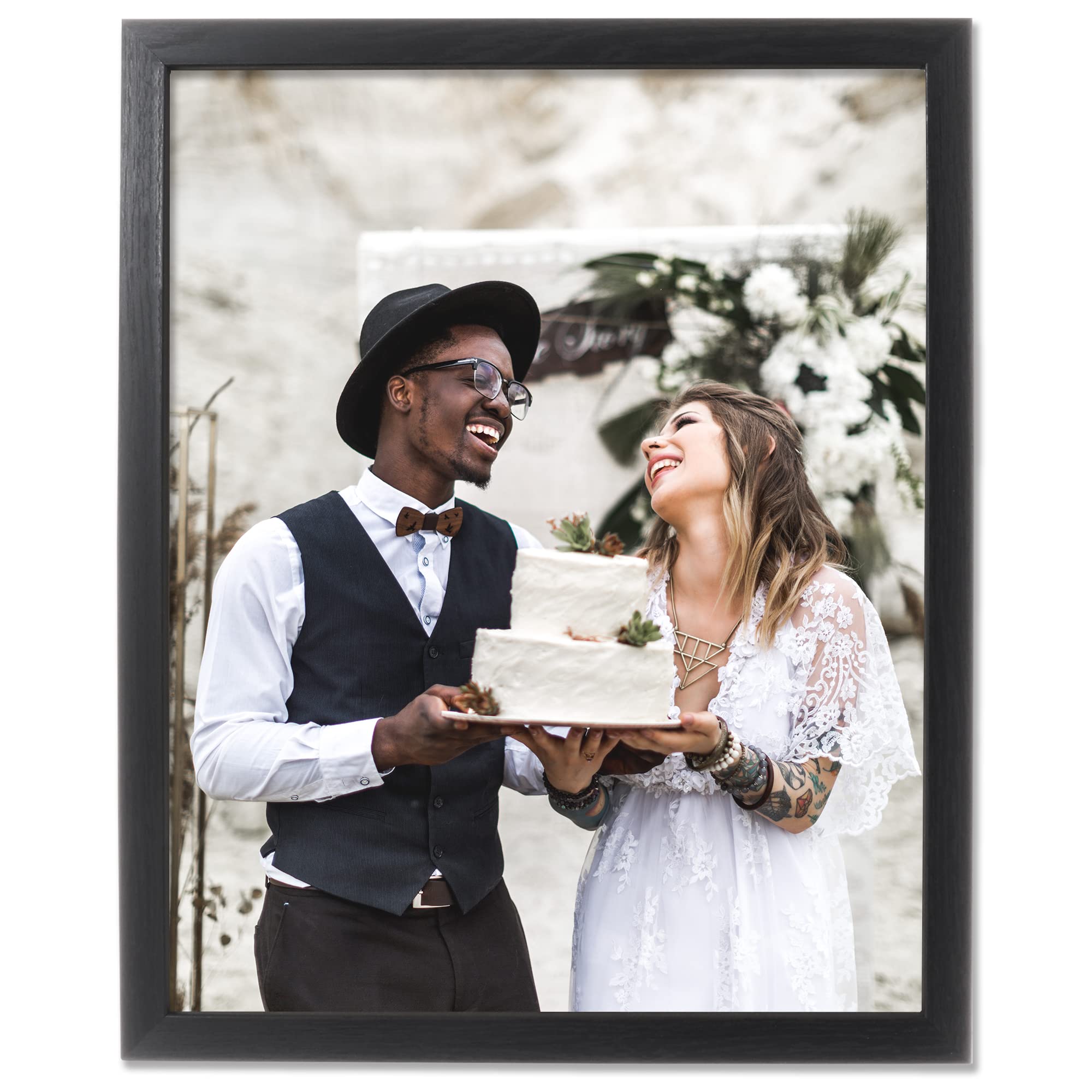 Lawrence Frames Chloe Contemporary Picture Frame 8x10 Inch - Elegant Black Photo Frame for Wall or Tabletop Display - Perfect for Home, Office, Wedding & Family Photos