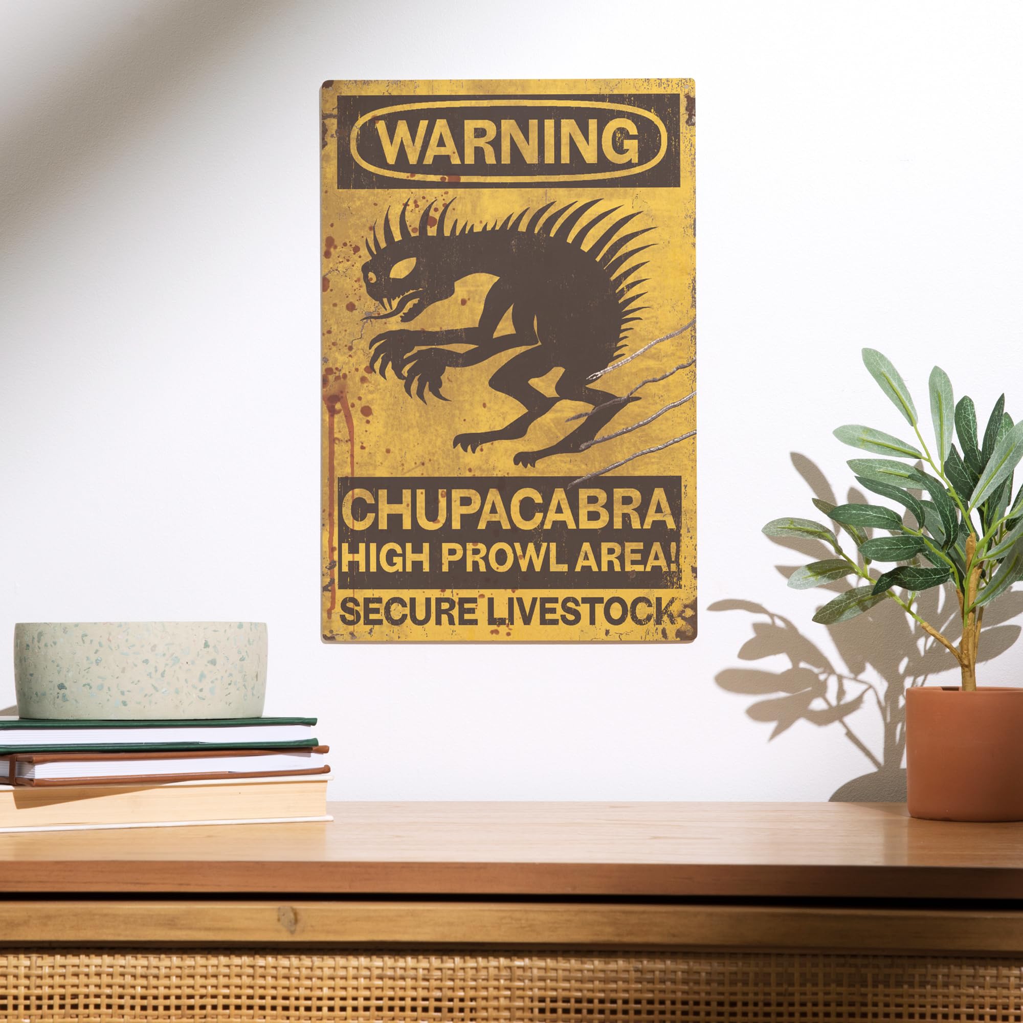 Lantern Press 10x15 Inch Wooden Wall Sign - Ready to Hang Home Decor - Chupacabra Themed Rustic Sign - Perfect for Living Room, Bedroom or Cabin Decor