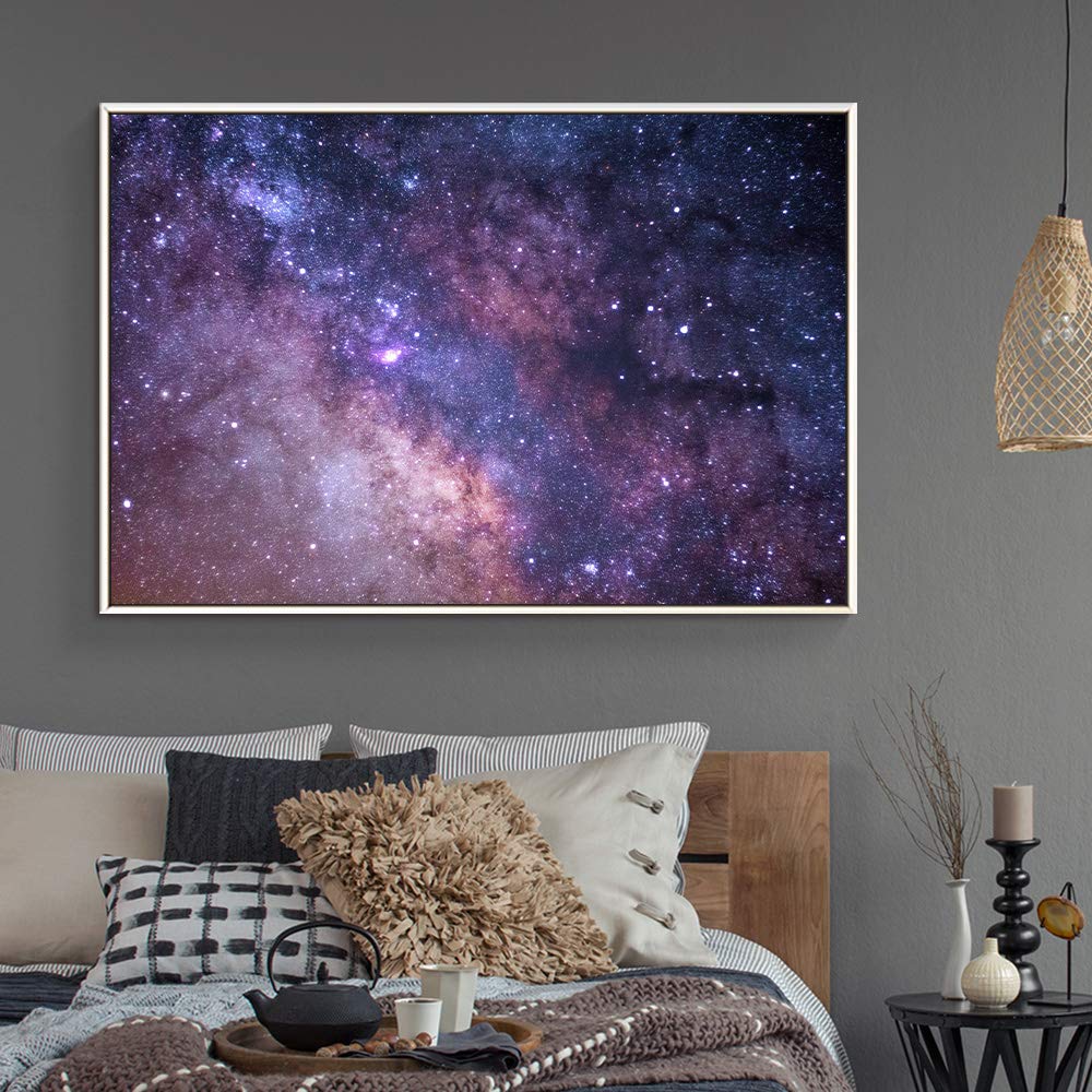 Wall26 Framed Canvas Wall Art - Glitter Galaxy II Print, 16x24 Inches, Ready to Hang for Living Room & Bedroom Decor | Modern Space-Themed Home Decoration for Stylish Interiors