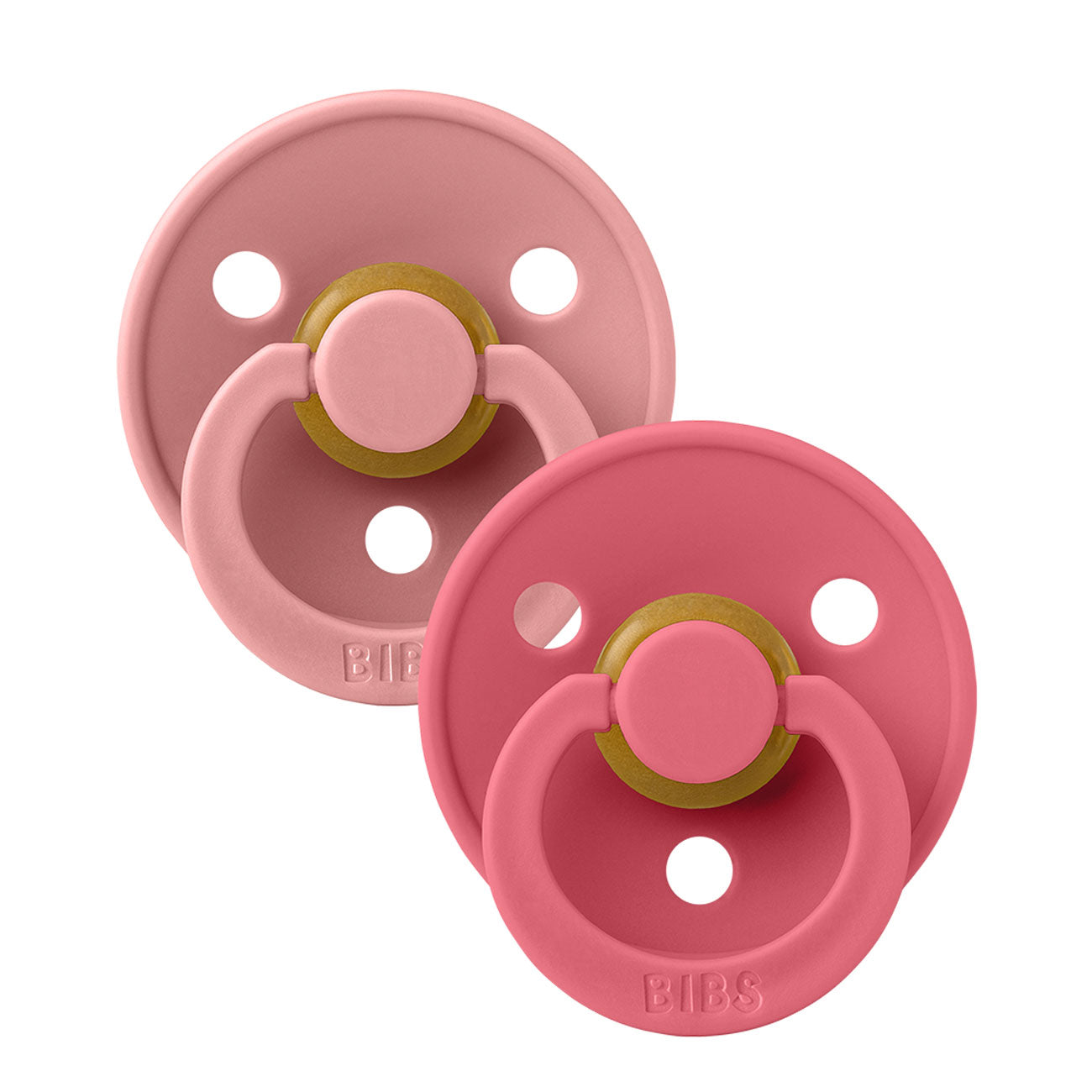 2 Pack Baby Pacifier Set - Dusty Pink & Coral | Soothing Newborn Pacifiers for Day & Night Comfort | Perfect for Infants, Toddlers & Travel