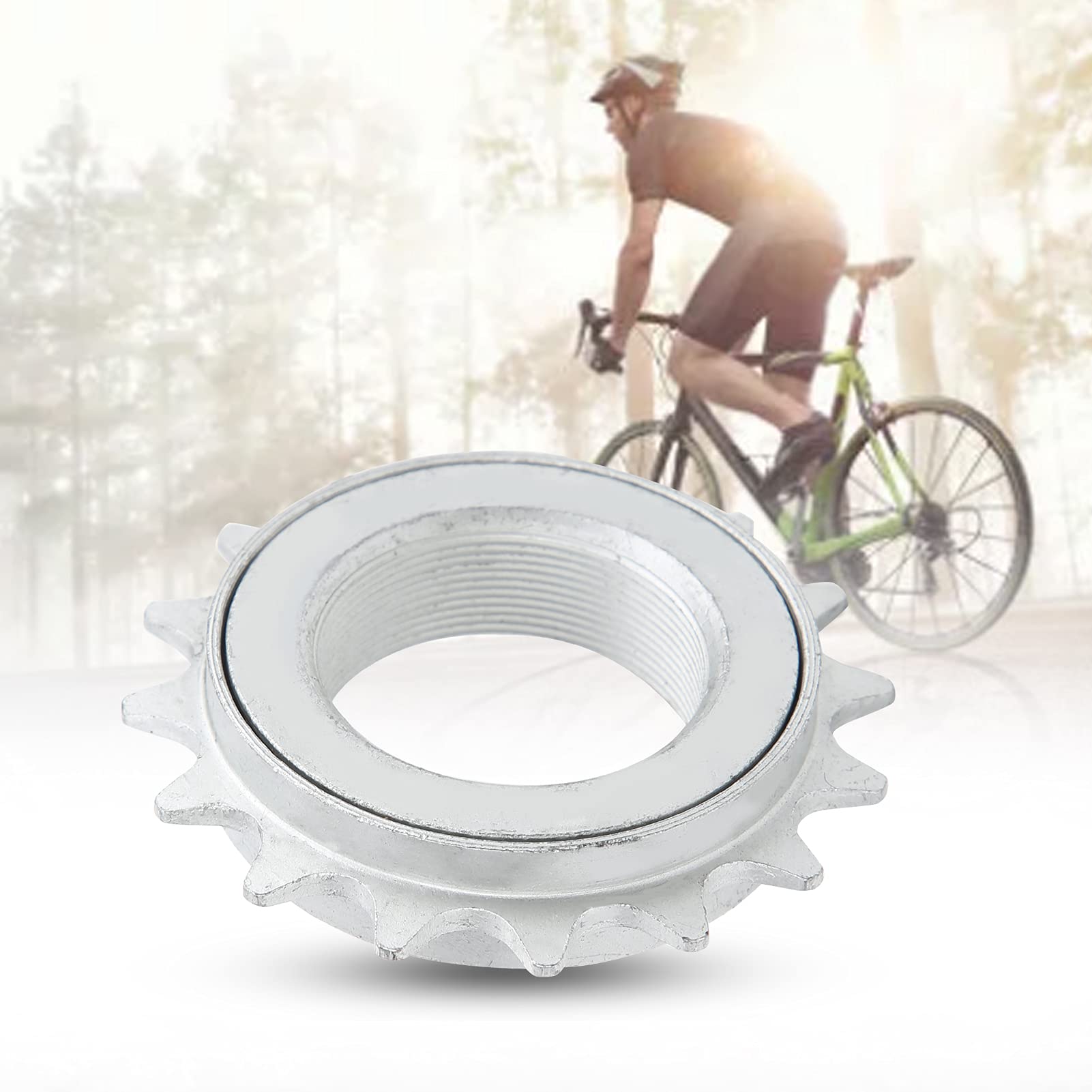 Dilwe 16T Sprocket Cassette - Stainless Steel Single Speed Flywheel with 16 Teeth for Mountain Bikes - Perfect for Urban Commuting and Off-Road Cycling Accessories