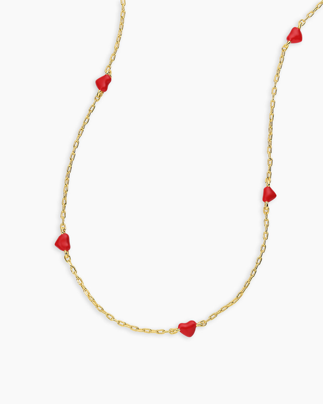 Amour Heart Necklace for Women - Elegant Red Crystal Pendant Jewelry Gift for Valentine's Day, Anniversary & Romantic Occasions