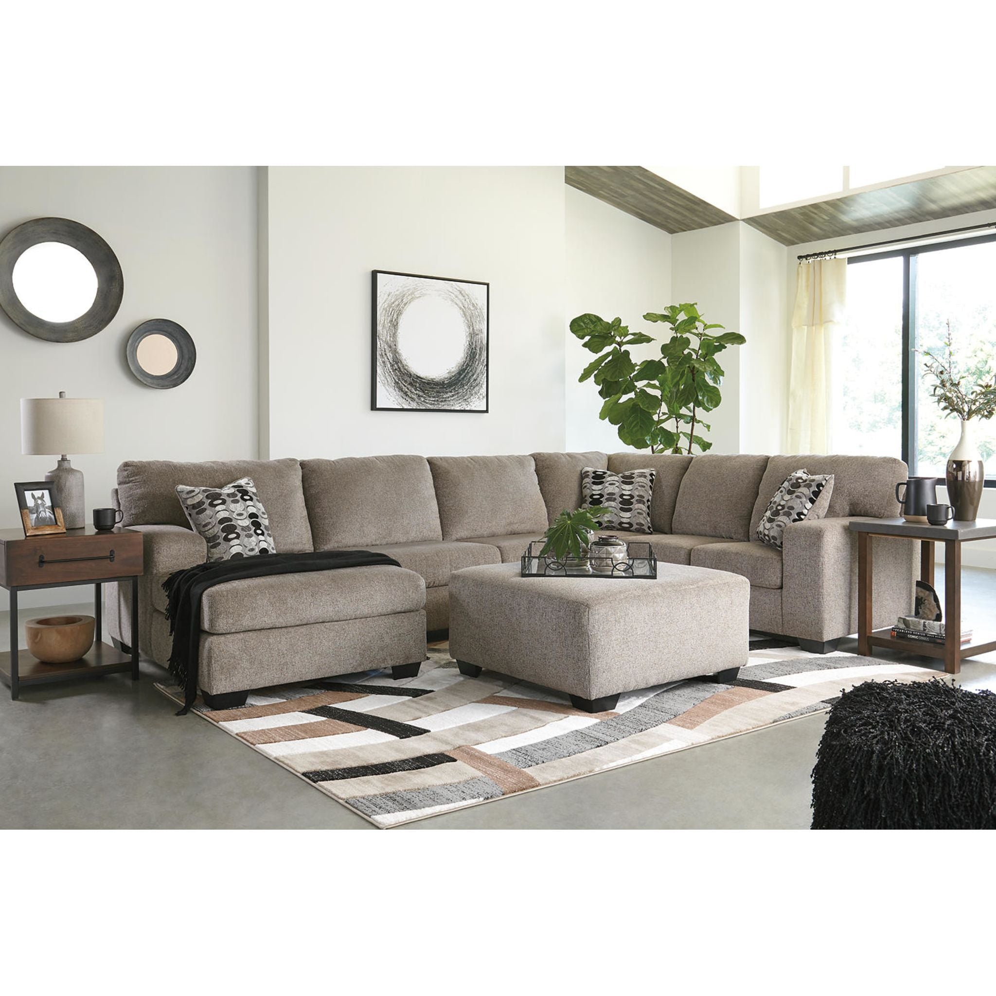 Ballinasloe 3-Piece Sectional Sofa with Chaise Lounge | Modern L-Shaped Couch for Living Room, Family Room & Apartment | Comfortable Fabric Sectional with Reversible Chaise